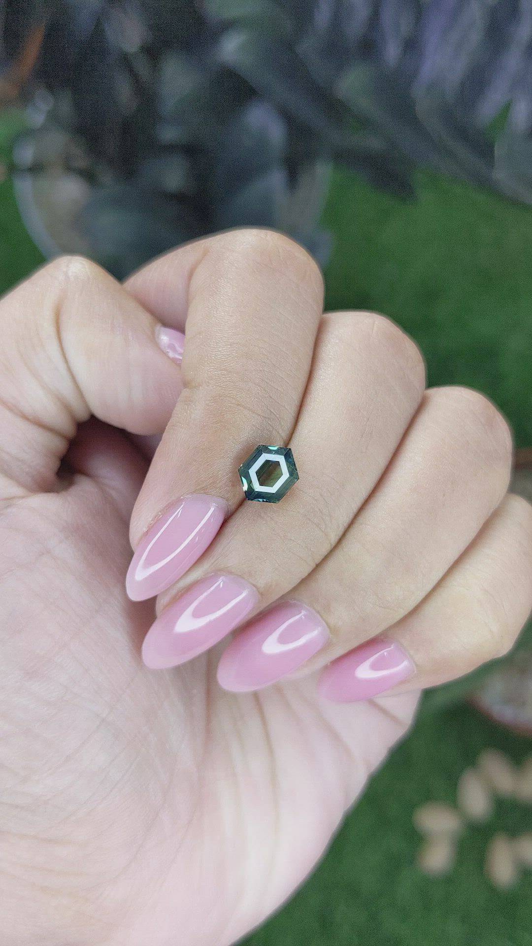 2.01 Ct. Bluish Green Sapphire from Madagascar Size Video