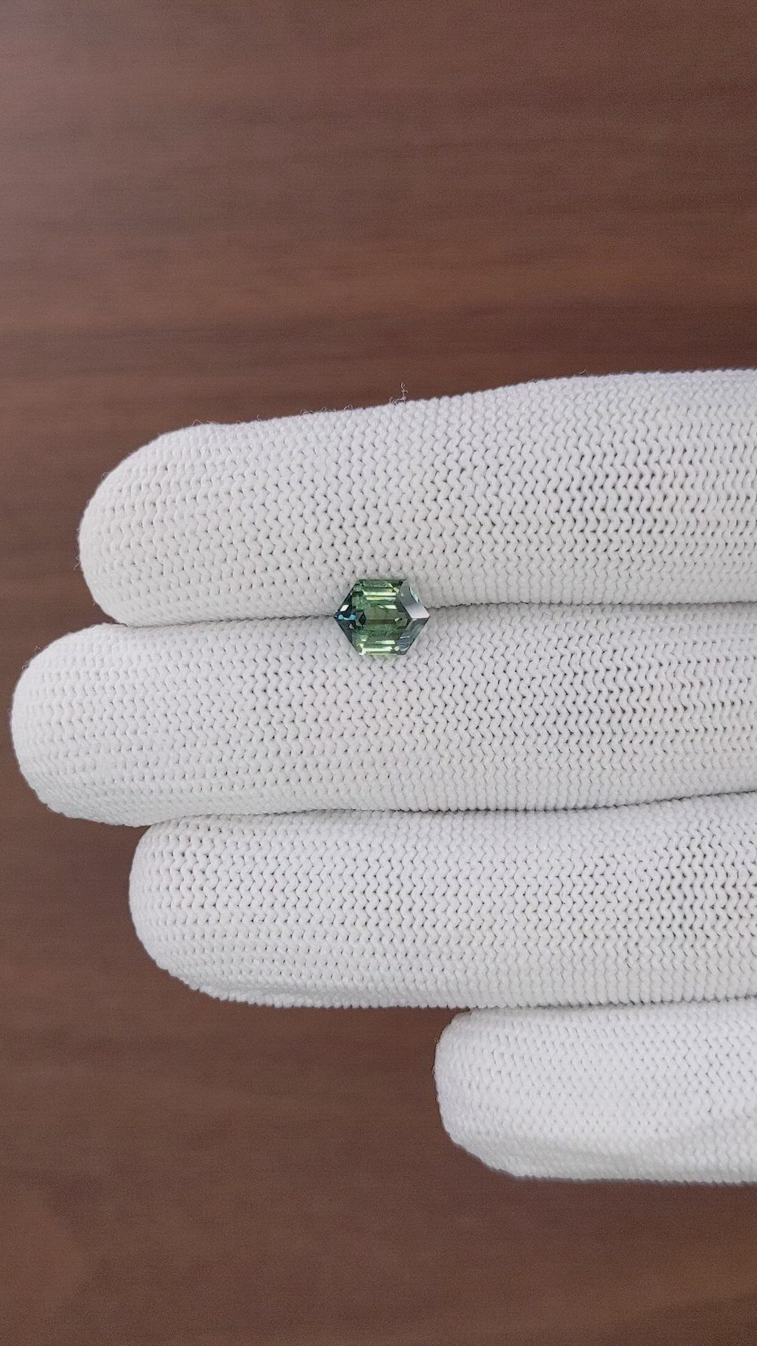 2.01 Ct. Bluish Green Sapphire from Madagascar Size Video