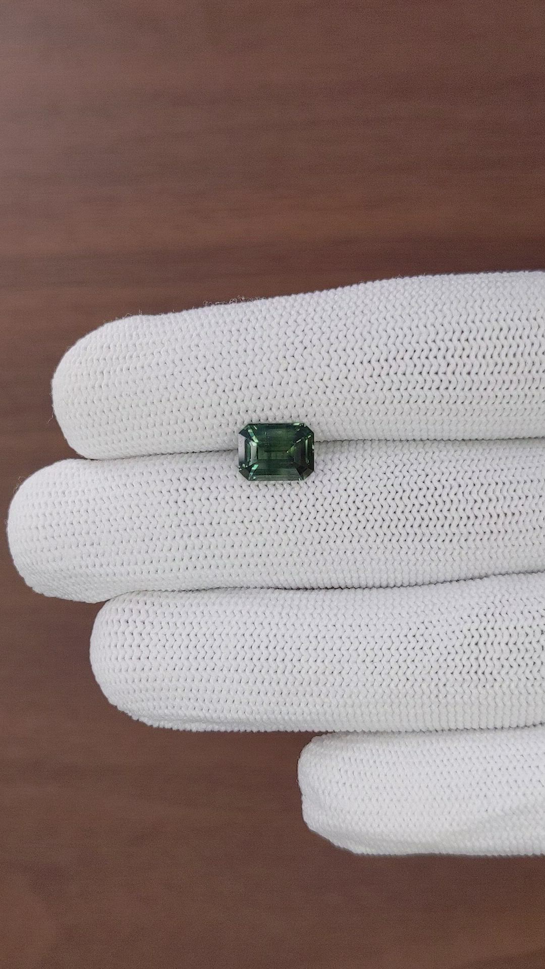 2.58 Ct. Bluish Green Sapphire from Madagascar Size Video