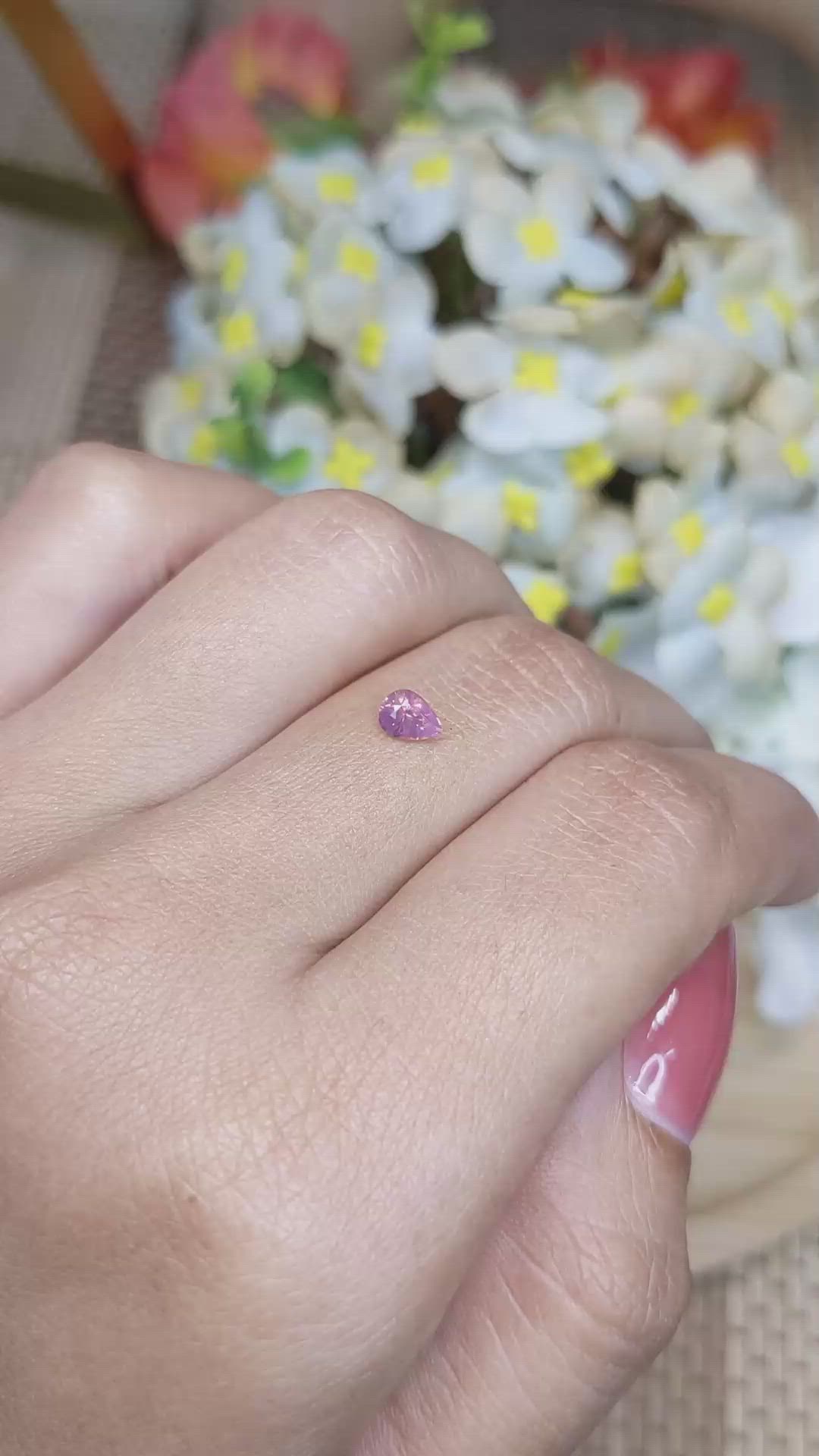 0.36 Ct. Padparadscha Sapphire from Ceylon (Sri Lanka) Size Video