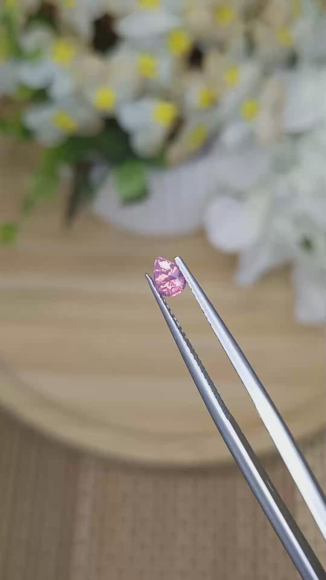 0.36 Ct. Padparadscha Sapphire from Ceylon (Sri Lanka) Size Video