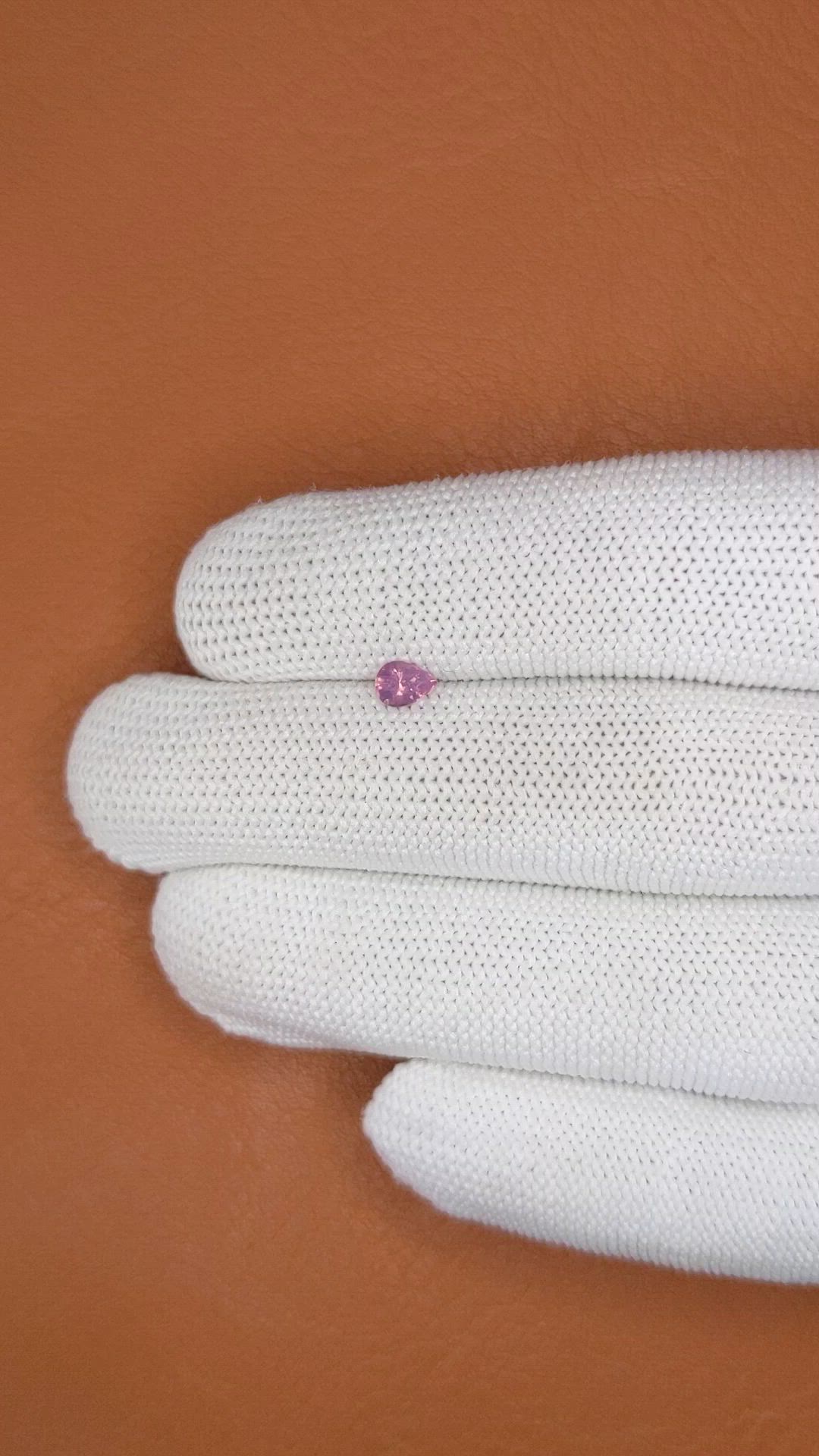 0.36 Ct. Padparadscha Sapphire from Ceylon (Sri Lanka) Size Video