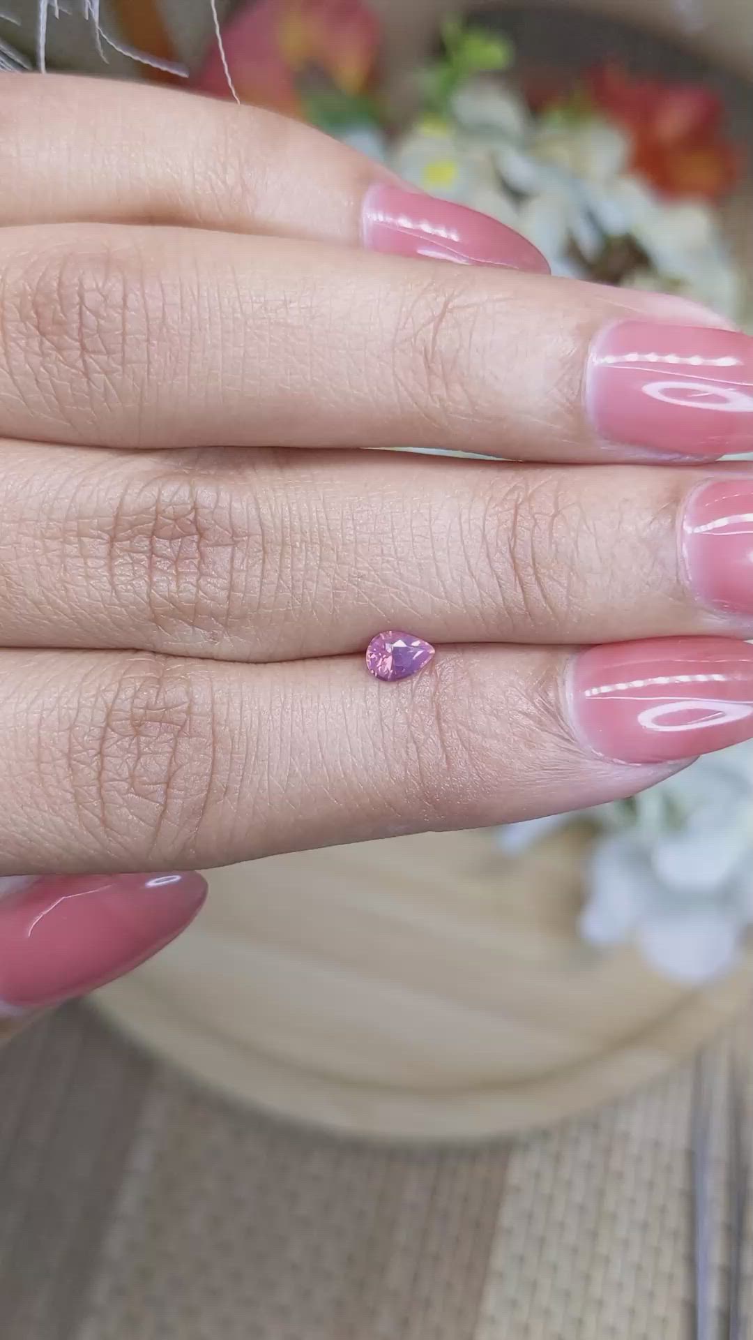 0.36 Ct. Padparadscha Sapphire from Ceylon (Sri Lanka) Size Video