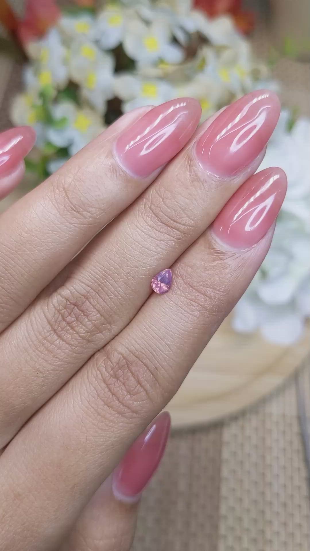 0.36 Ct. Padparadscha Sapphire from Ceylon (Sri Lanka) Size Video