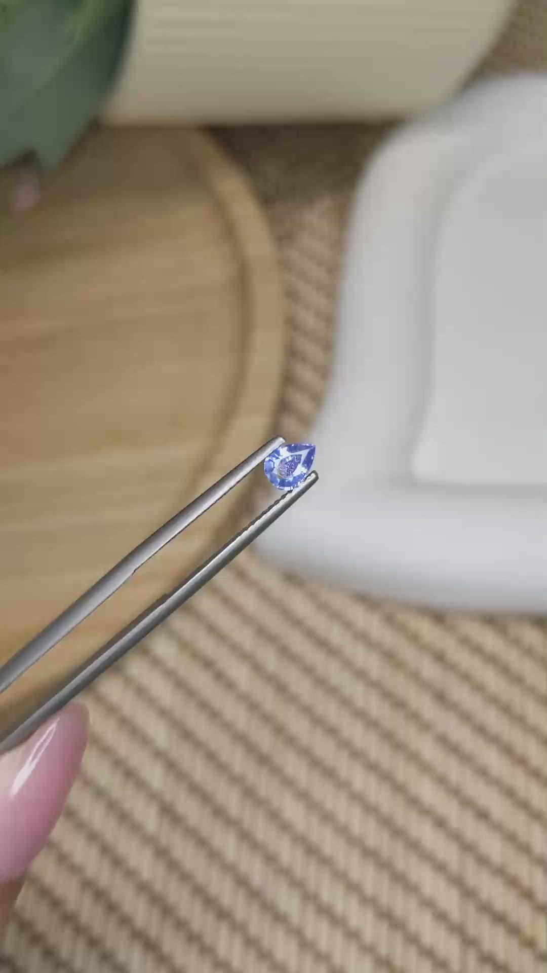 0.44 Ct. Blue Sapphire from Ceylon (Sri Lanka) Size Video