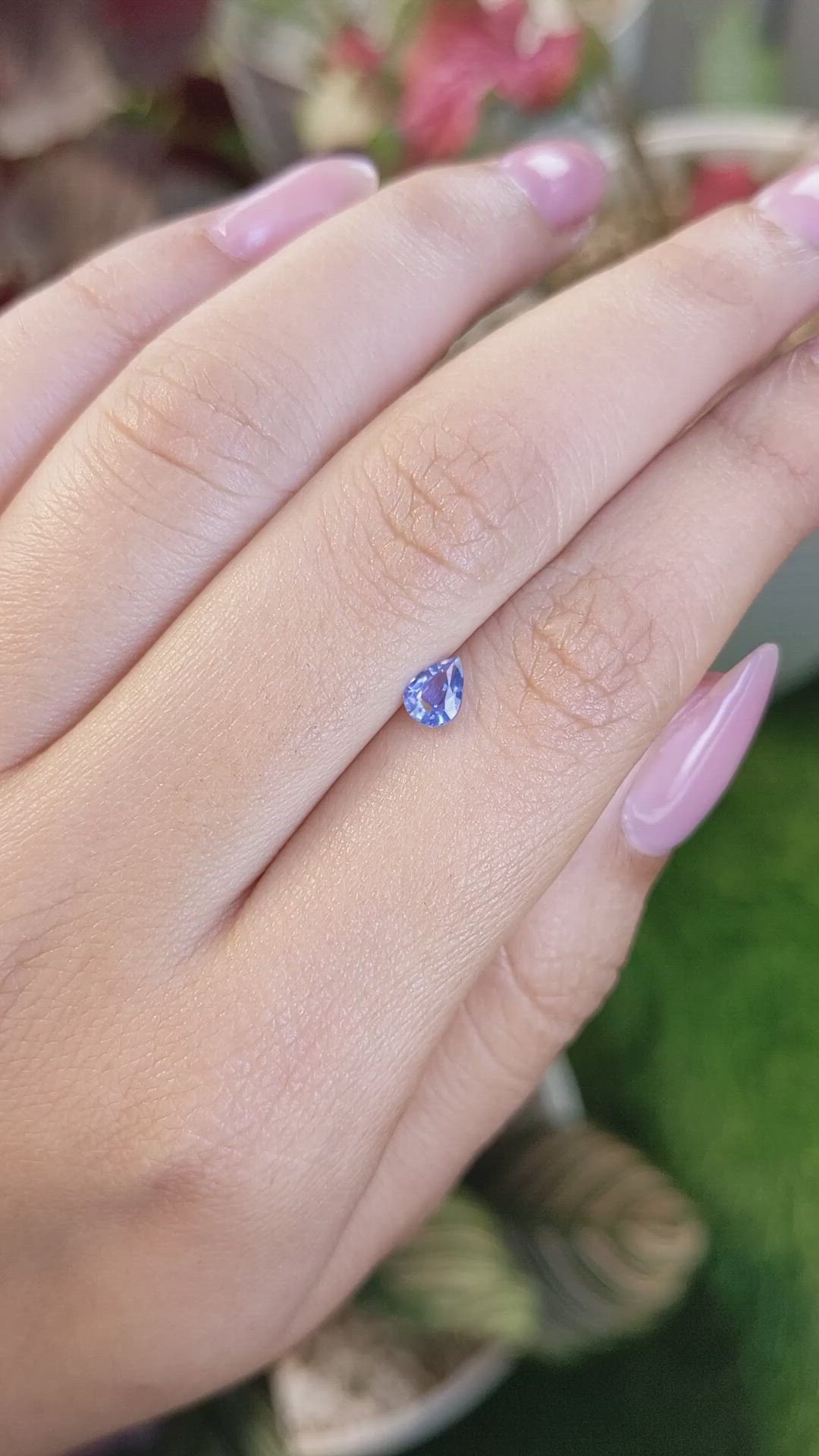 0.44 Ct. Blue Sapphire from Ceylon (Sri Lanka) Size Video