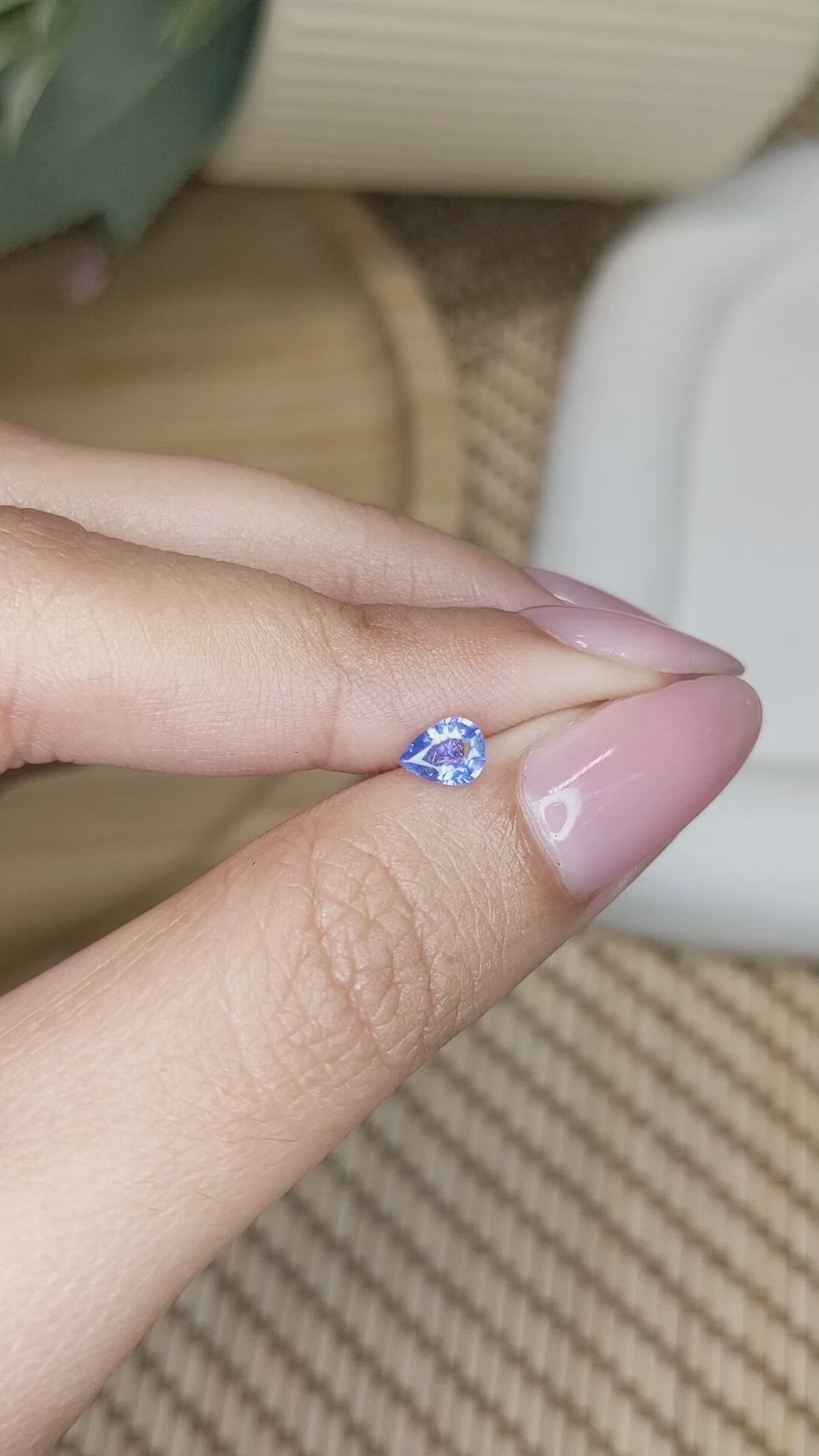 0.44 Ct. Blue Sapphire from Ceylon (Sri Lanka) Size Video