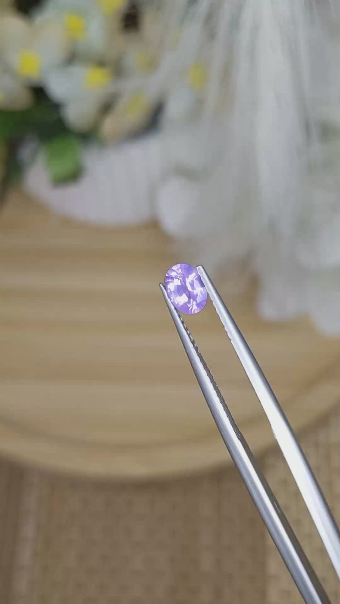 0.54 Ct. Pinkish Purple Sapphire from Ceylon (Sri Lanka) Size Video