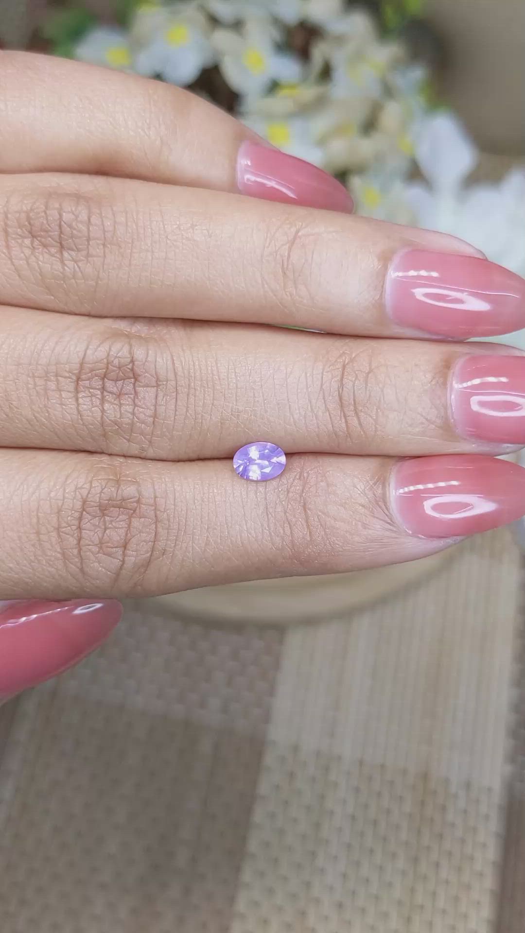 0.54 Ct. Pinkish Purple Sapphire from Ceylon (Sri Lanka) Size Video