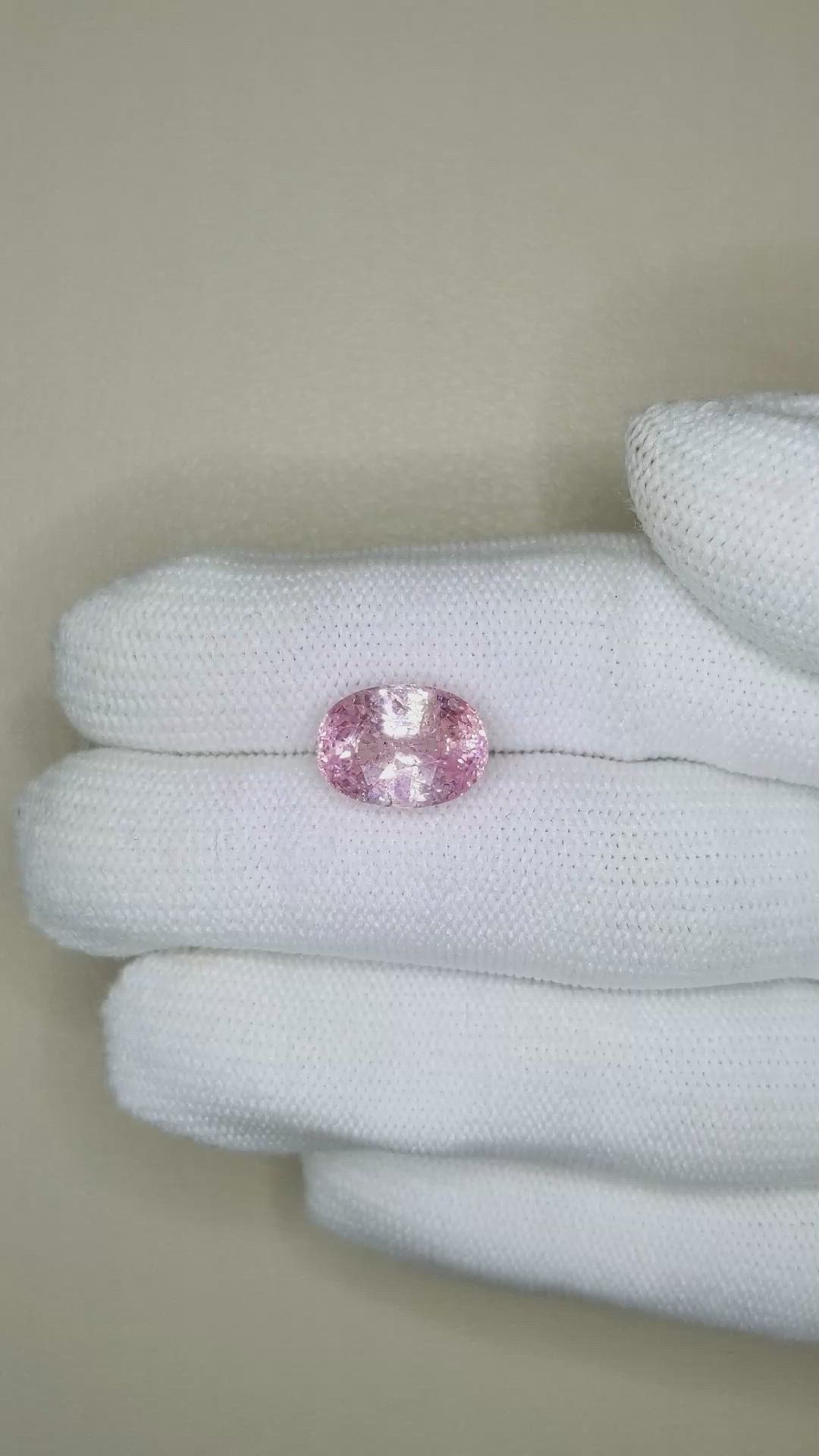 7.06 Ct. Pink Sapphire from Ceylon (Sri Lanka) Size Video