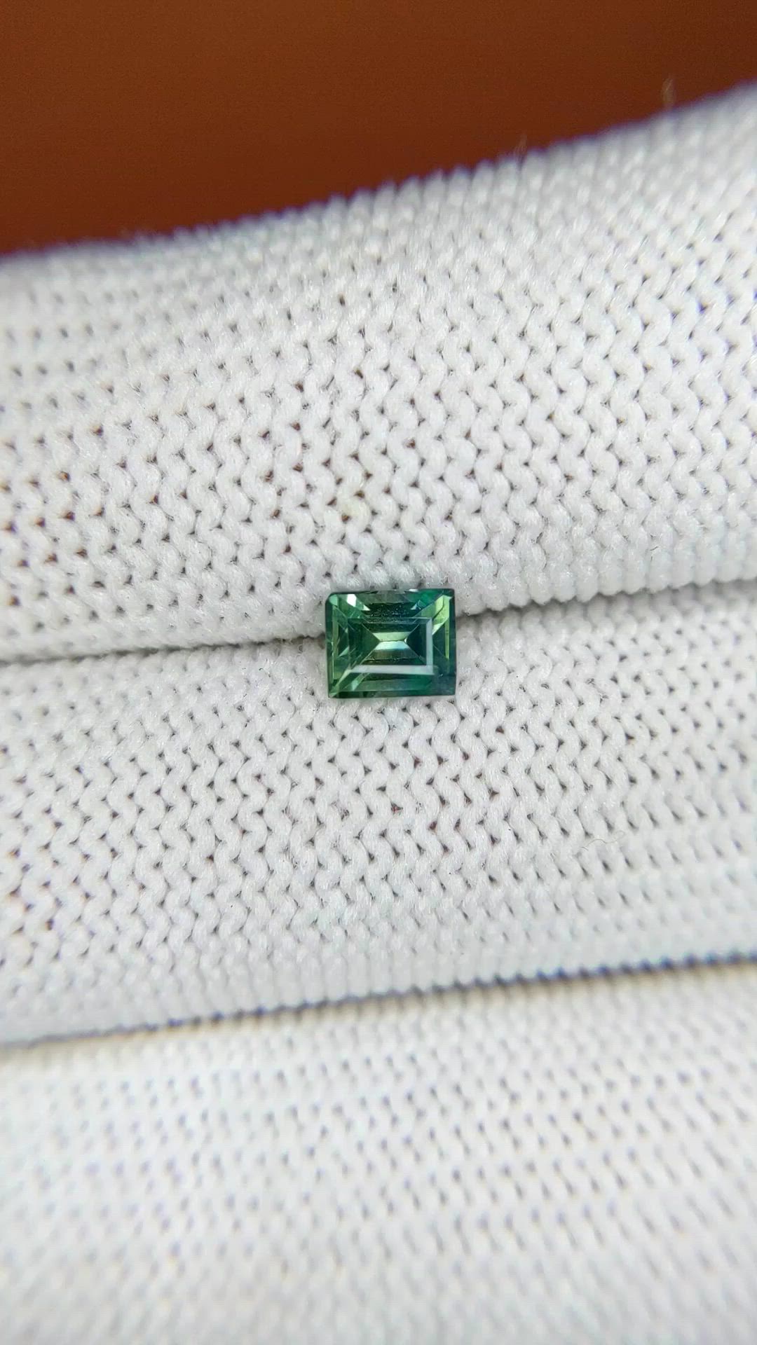 0.60 Ct. Bluish Green Sapphire from Ceylon (Sri Lanka) Size Video