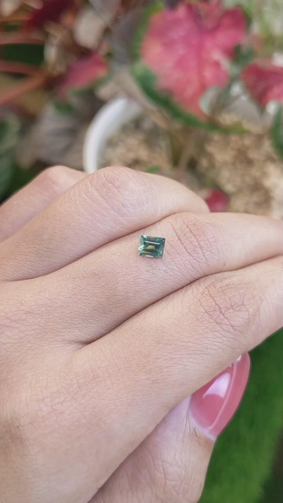 0.60 Ct. Bluish Green Sapphire from Ceylon (Sri Lanka) Size Video