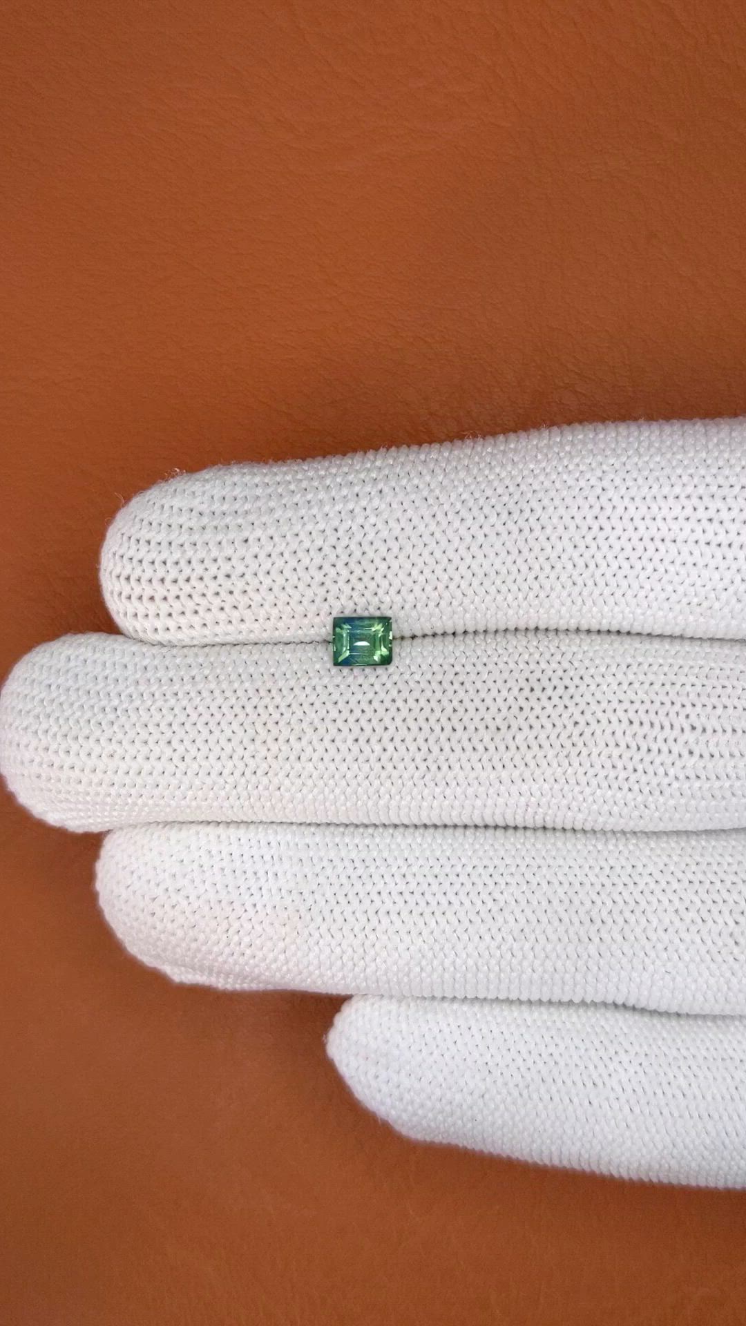 0.60 Ct. Bluish Green Sapphire from Ceylon (Sri Lanka) Size Video
