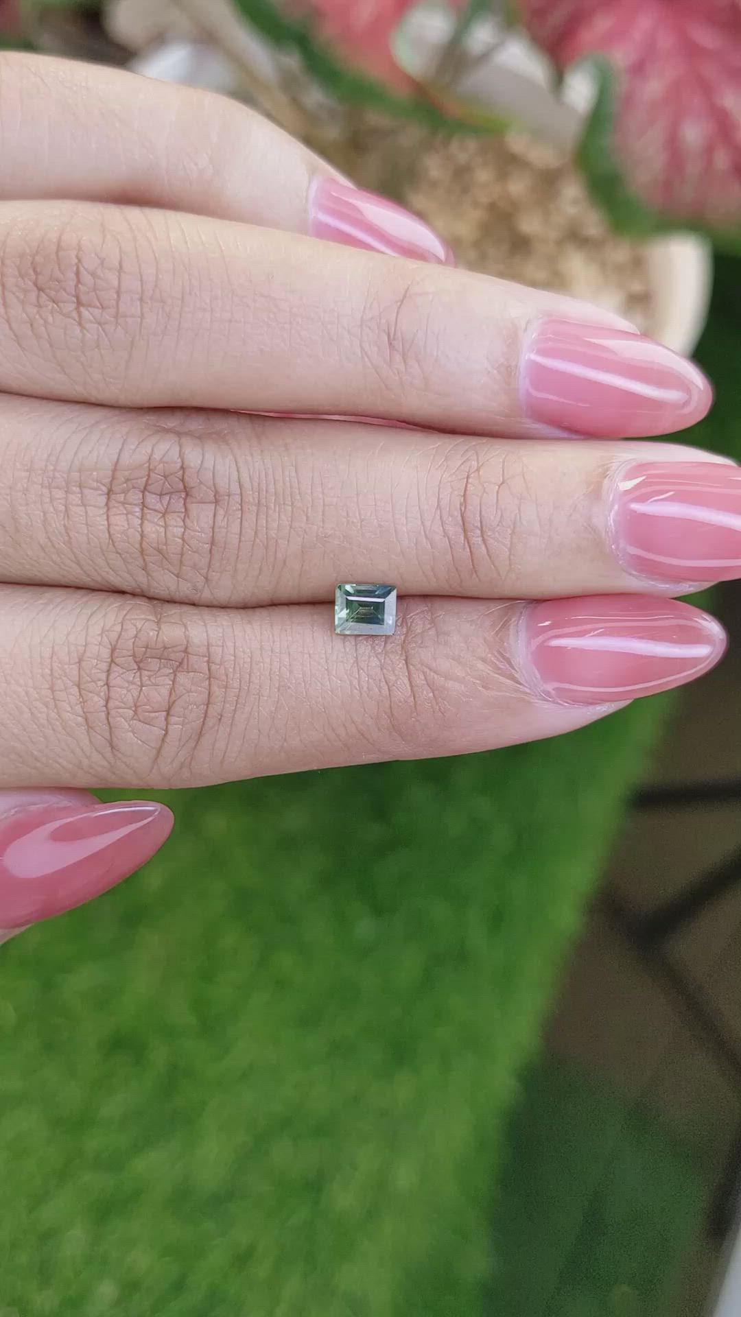 0.60 Ct. Bluish Green Sapphire from Ceylon (Sri Lanka) Size Video