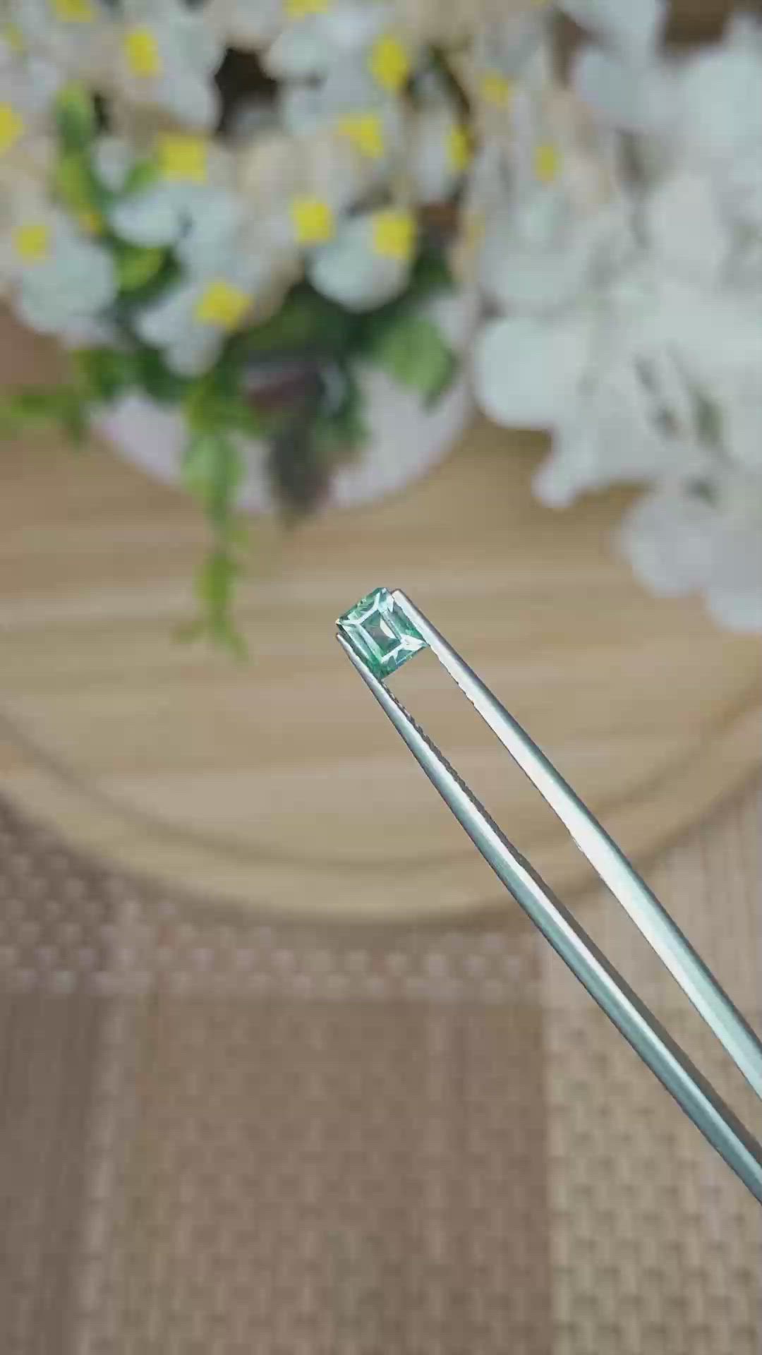 0.60 Ct. Bluish Green Sapphire from Ceylon (Sri Lanka) Size Video