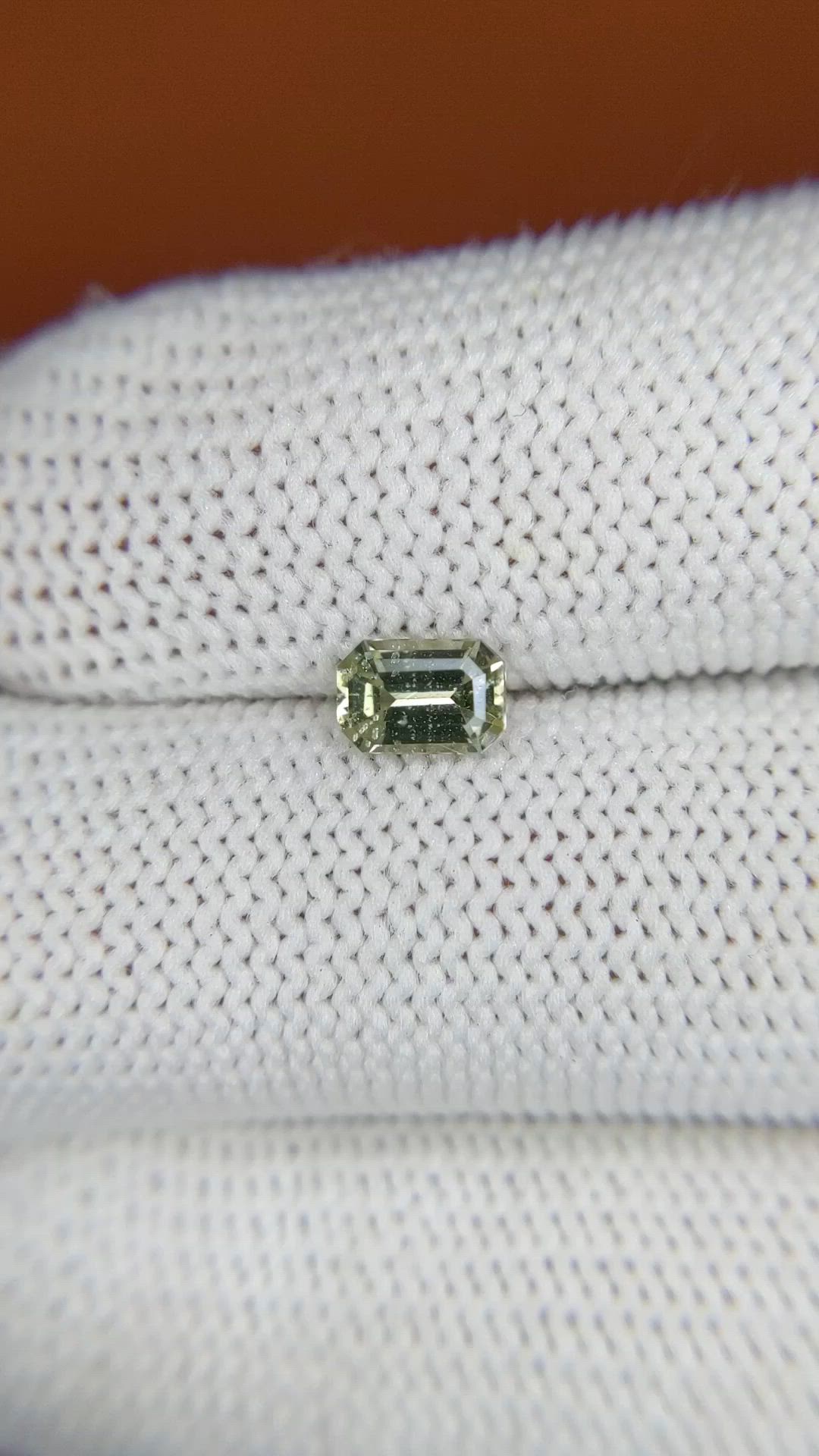 0.69 Ct. Yellowish Green Sapphire from Ceylon (Sri Lanka) Size Video