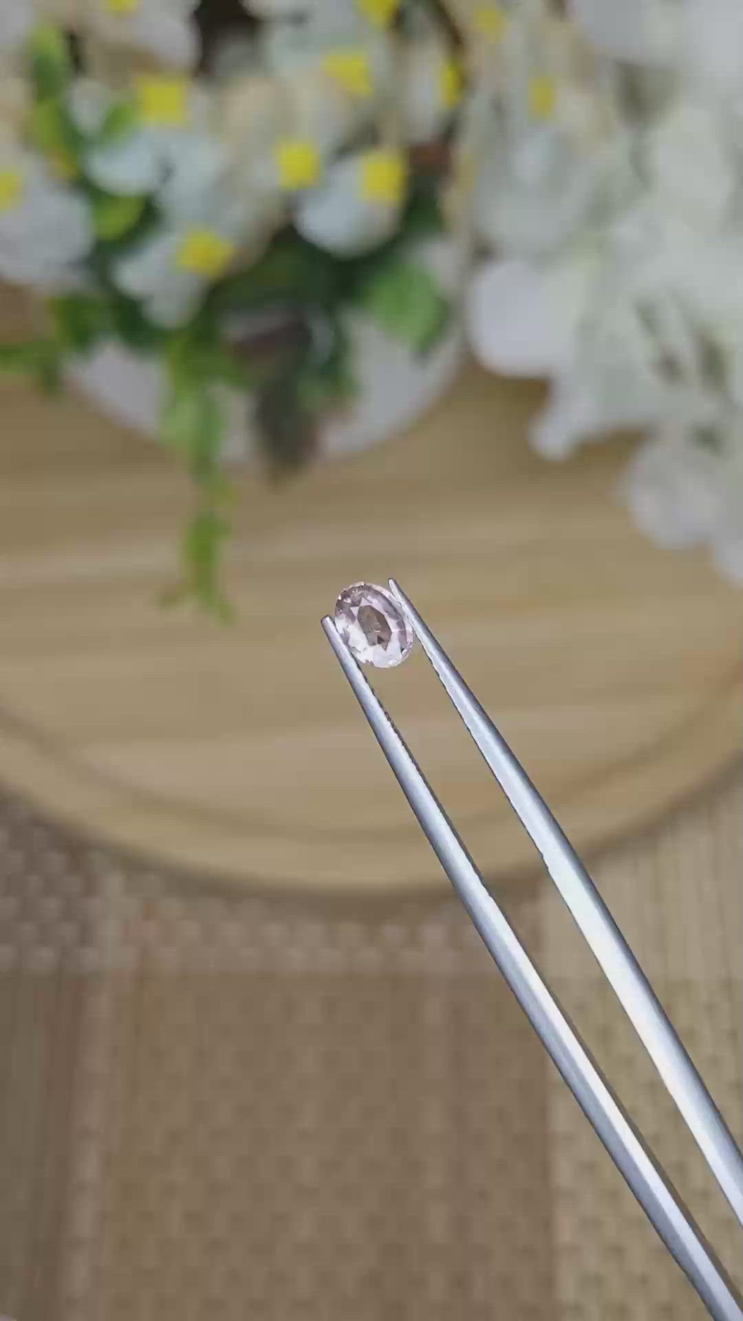 0.41 Ct. Pinkish Brown Sapphire from Ceylon (Sri Lanka) Size Video