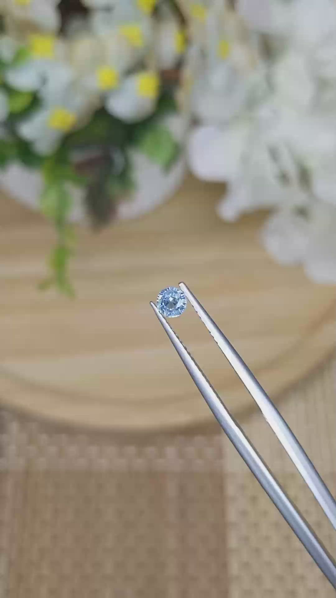 0.36 Ct. Greenish Blue Sapphire from Ceylon (Sri Lanka) Size Video