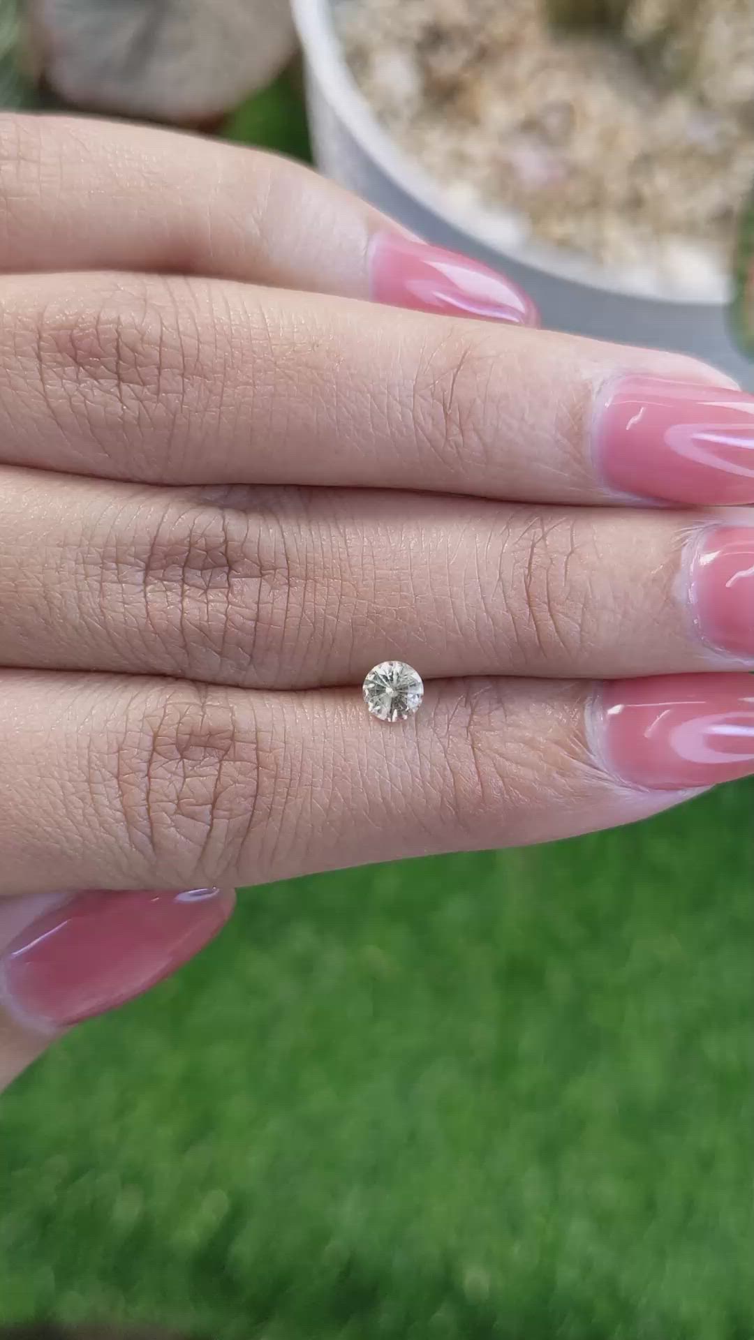 0.44 Ct. Greenish Yellow Sapphire from Ceylon (Sri Lanka) Size Video