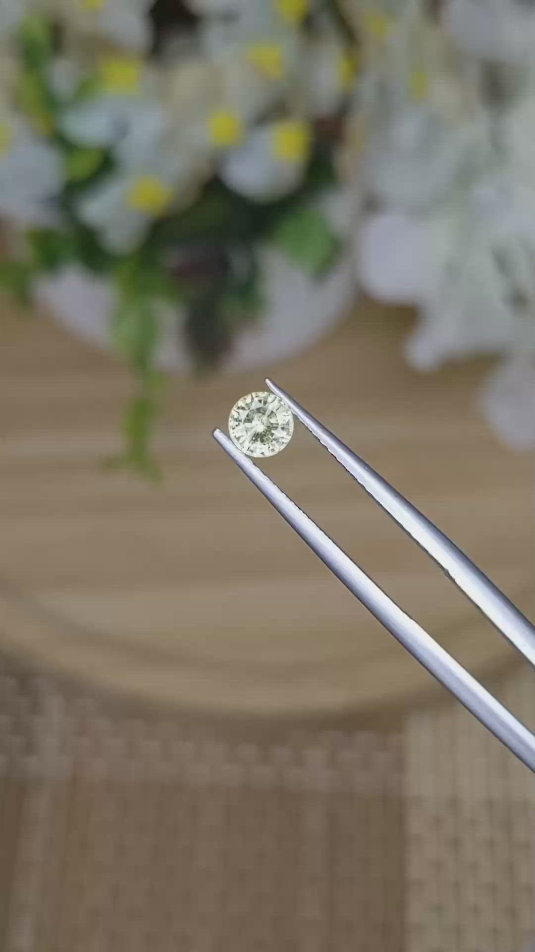 0.44 Ct. Greenish Yellow Sapphire from Ceylon (Sri Lanka) Size Video