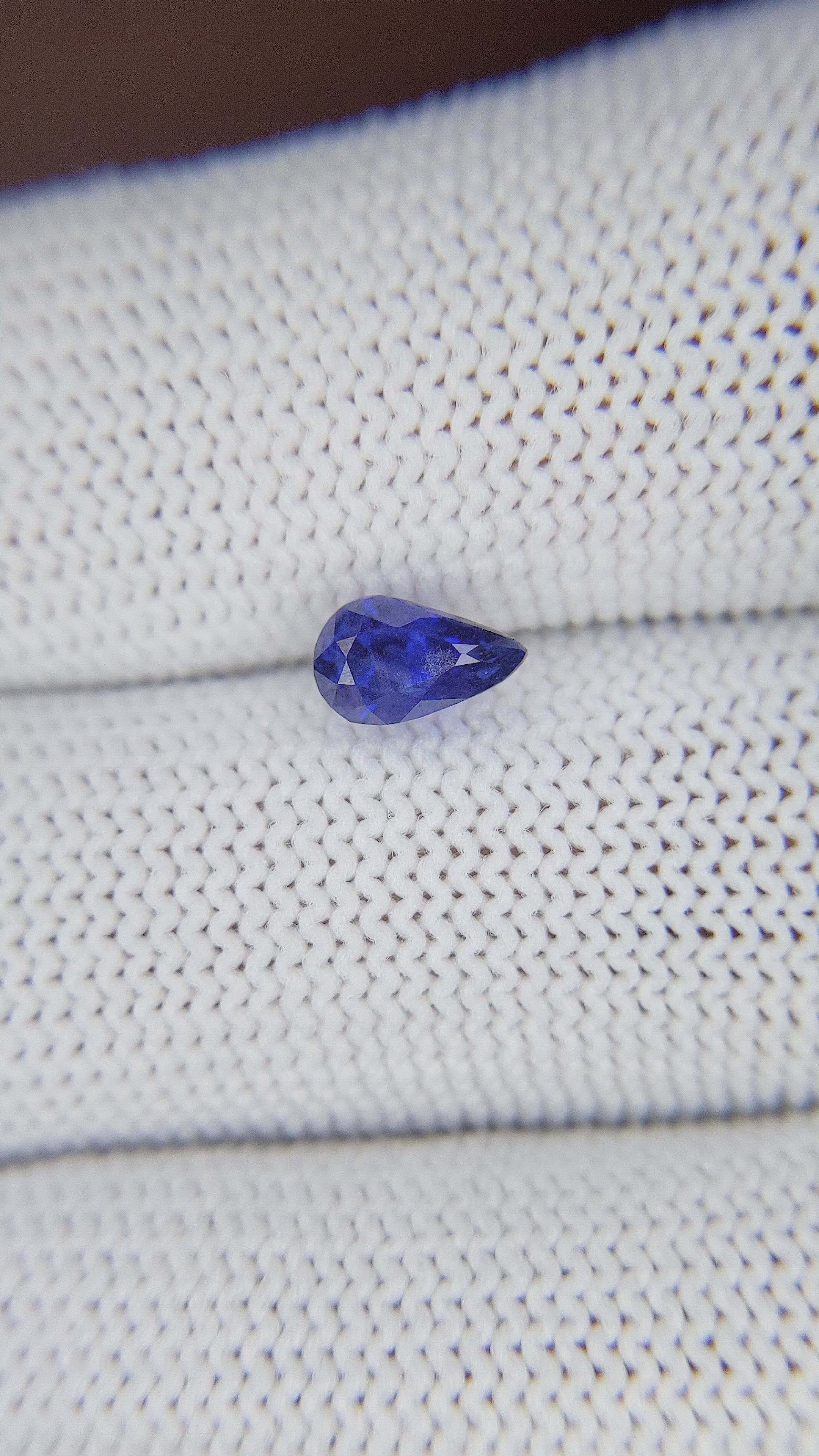 0.90 Ct. Purplish Blue Sapphire from Tanzania Size Video