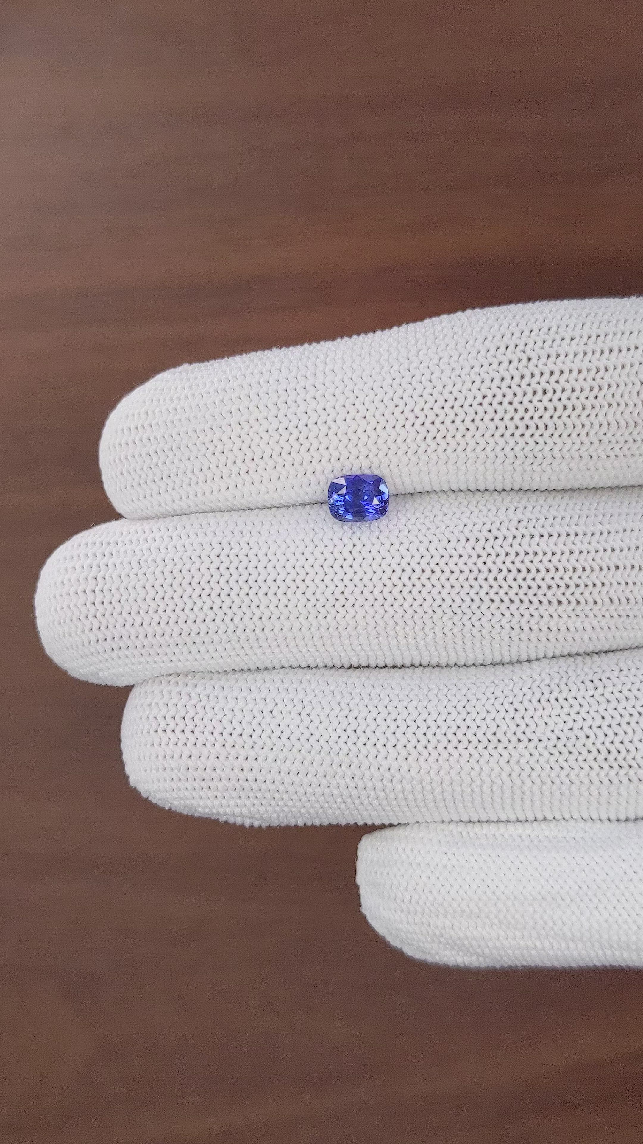 1.02 Ct. Purplish Blue Sapphire from Tanzania Size Video