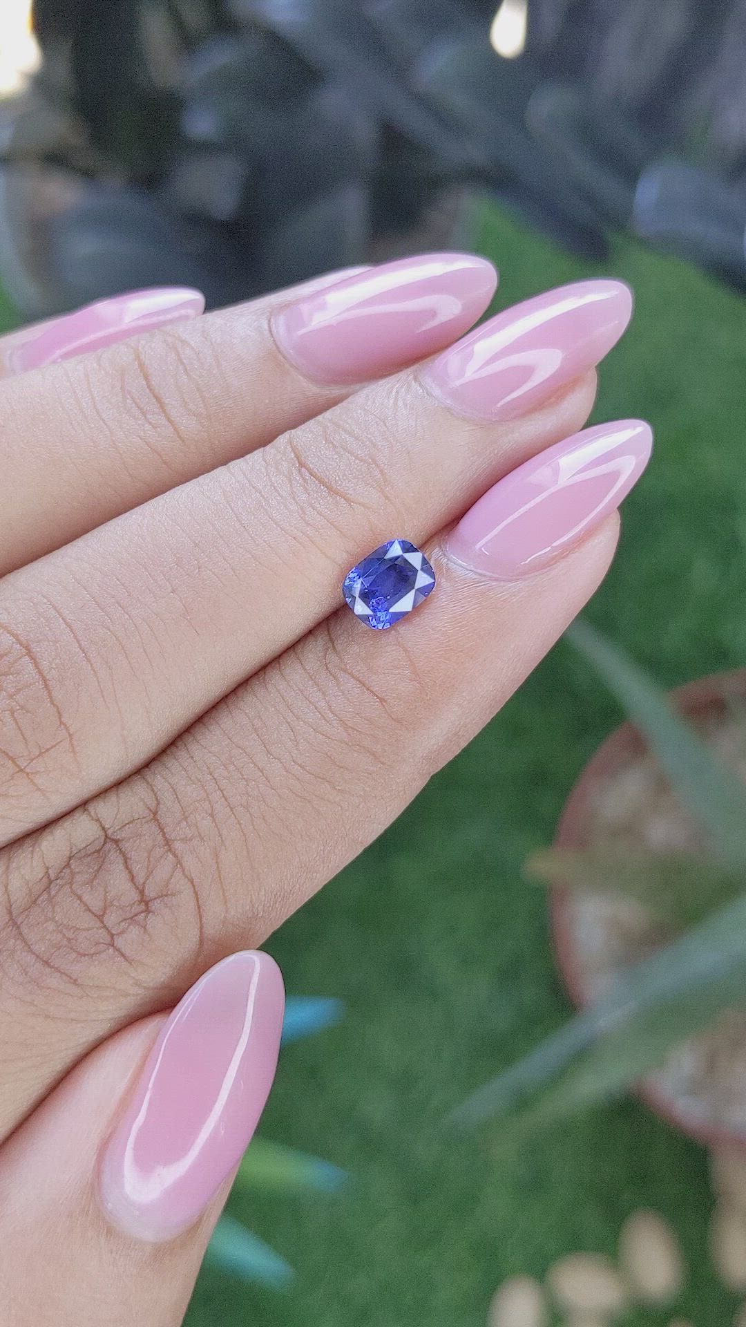 1.02 Ct. Purplish Blue Sapphire from Tanzania Size Video