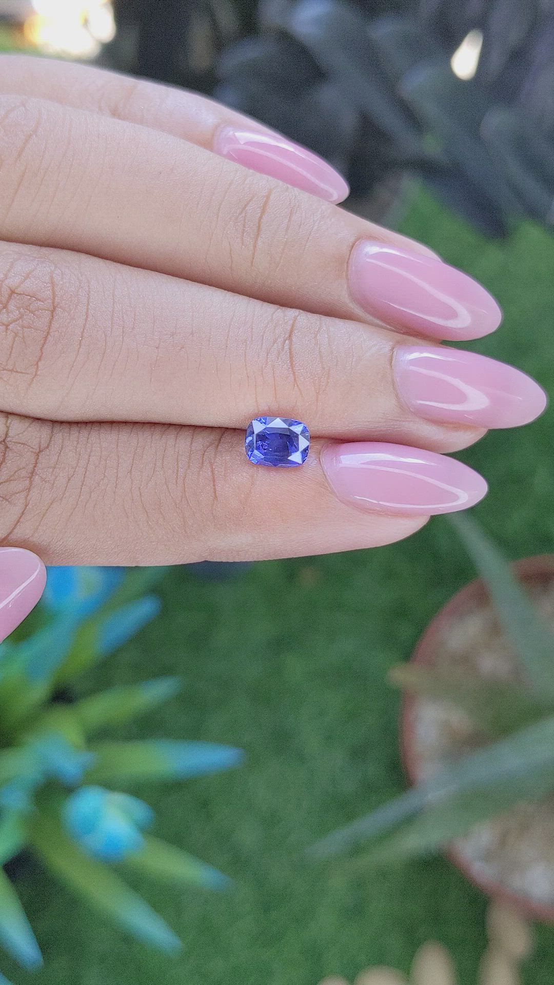 1.02 Ct. Purplish Blue Sapphire from Tanzania Size Video