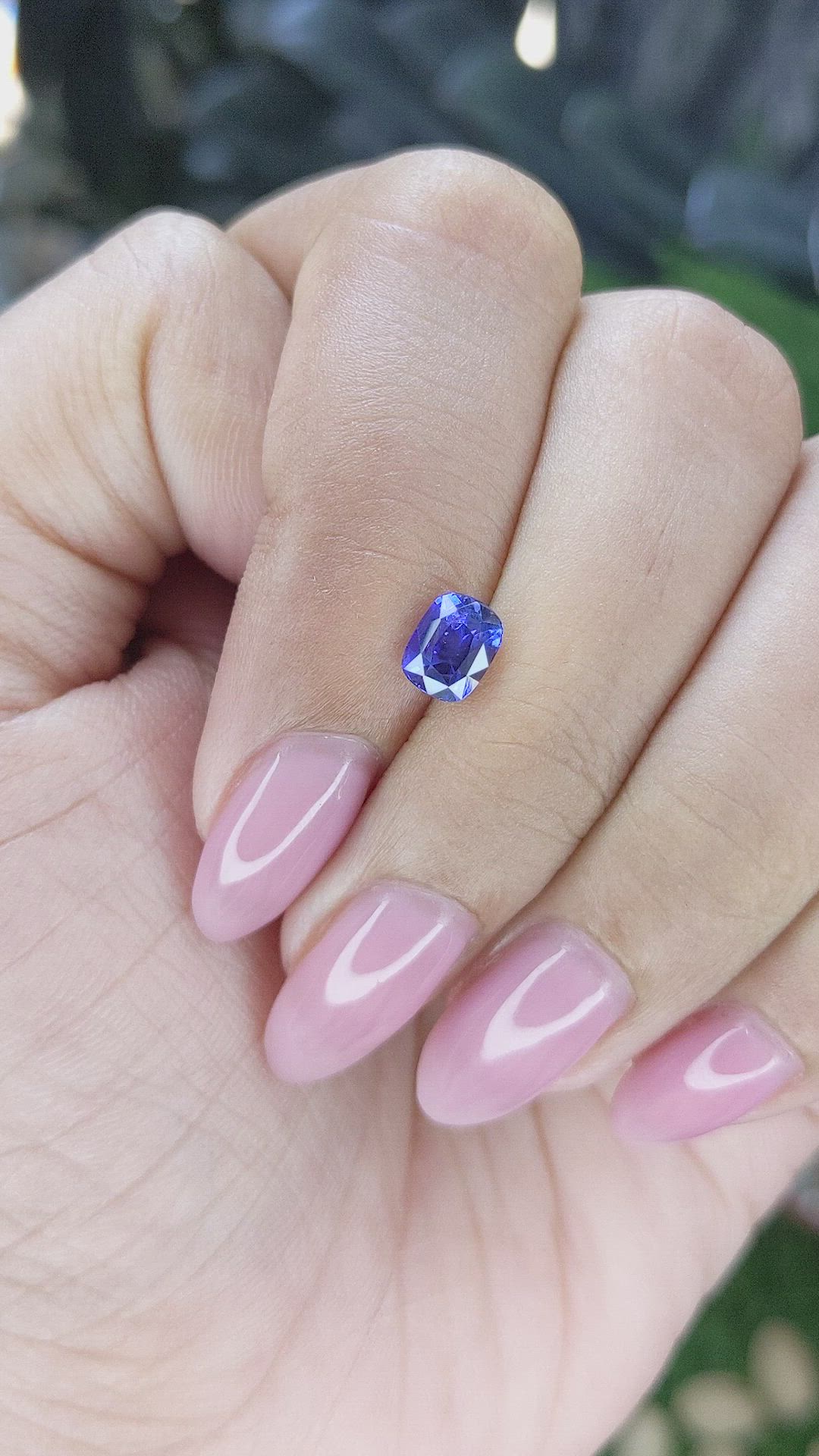 1.02 Ct. Purplish Blue Sapphire from Tanzania Size Video
