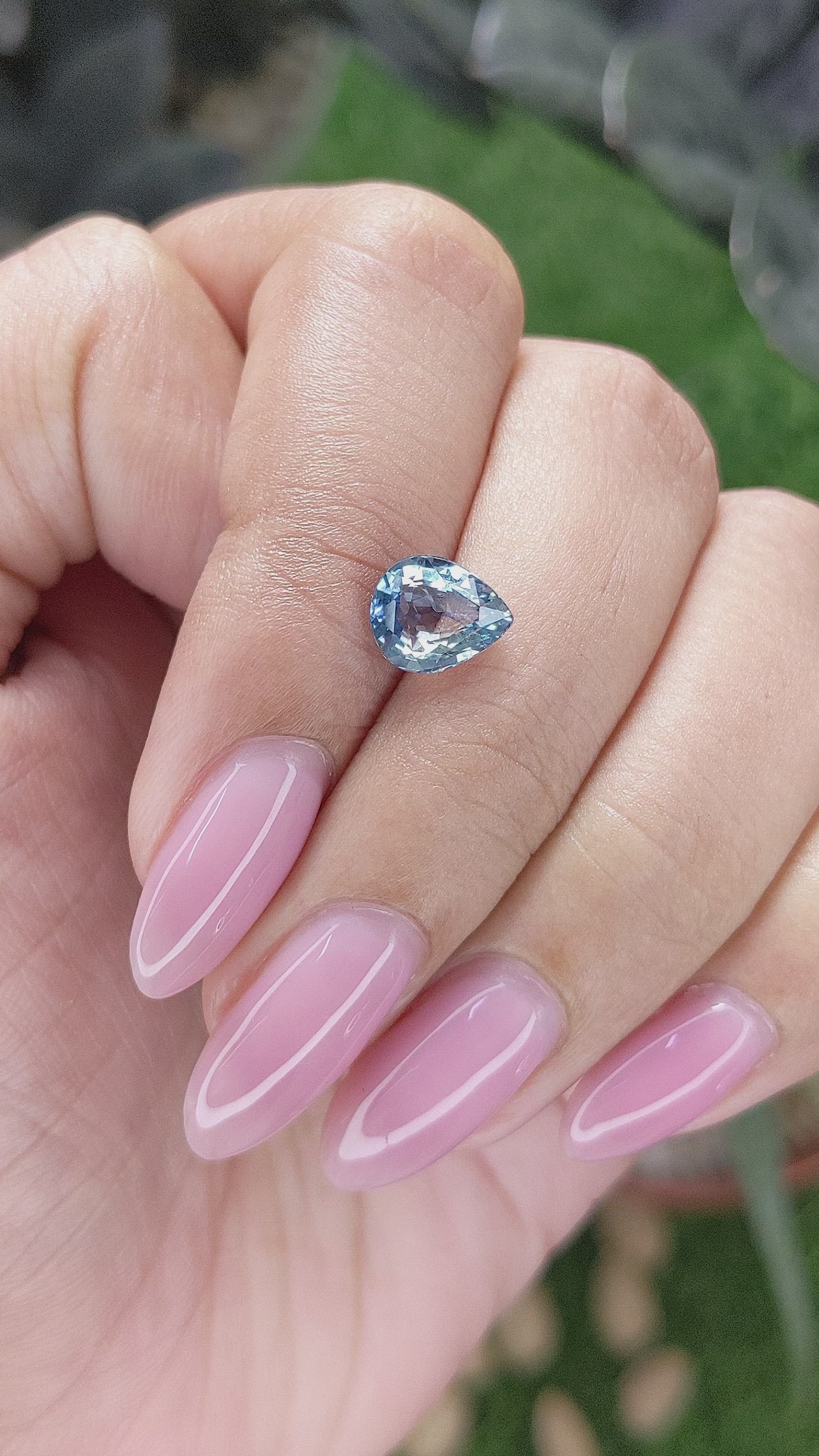 1.94 Ct. Greenish Blue Sapphire from Tanzania Size Video