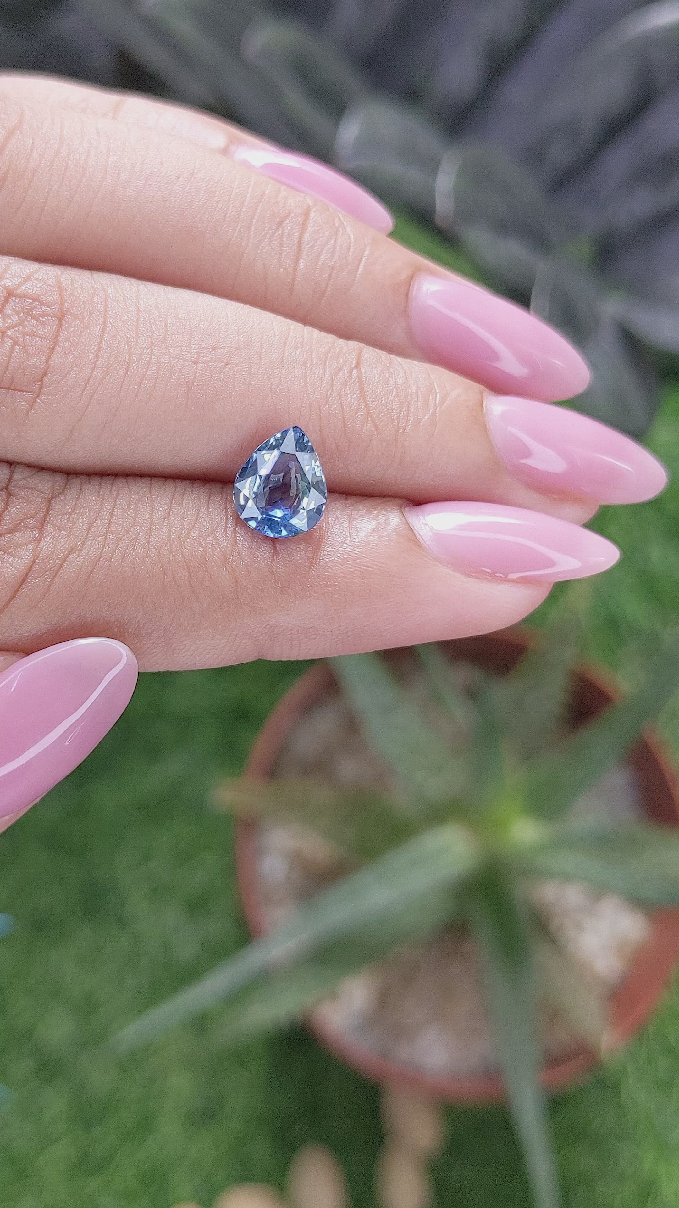 1.94 Ct. Greenish Blue Sapphire from Tanzania Size Video