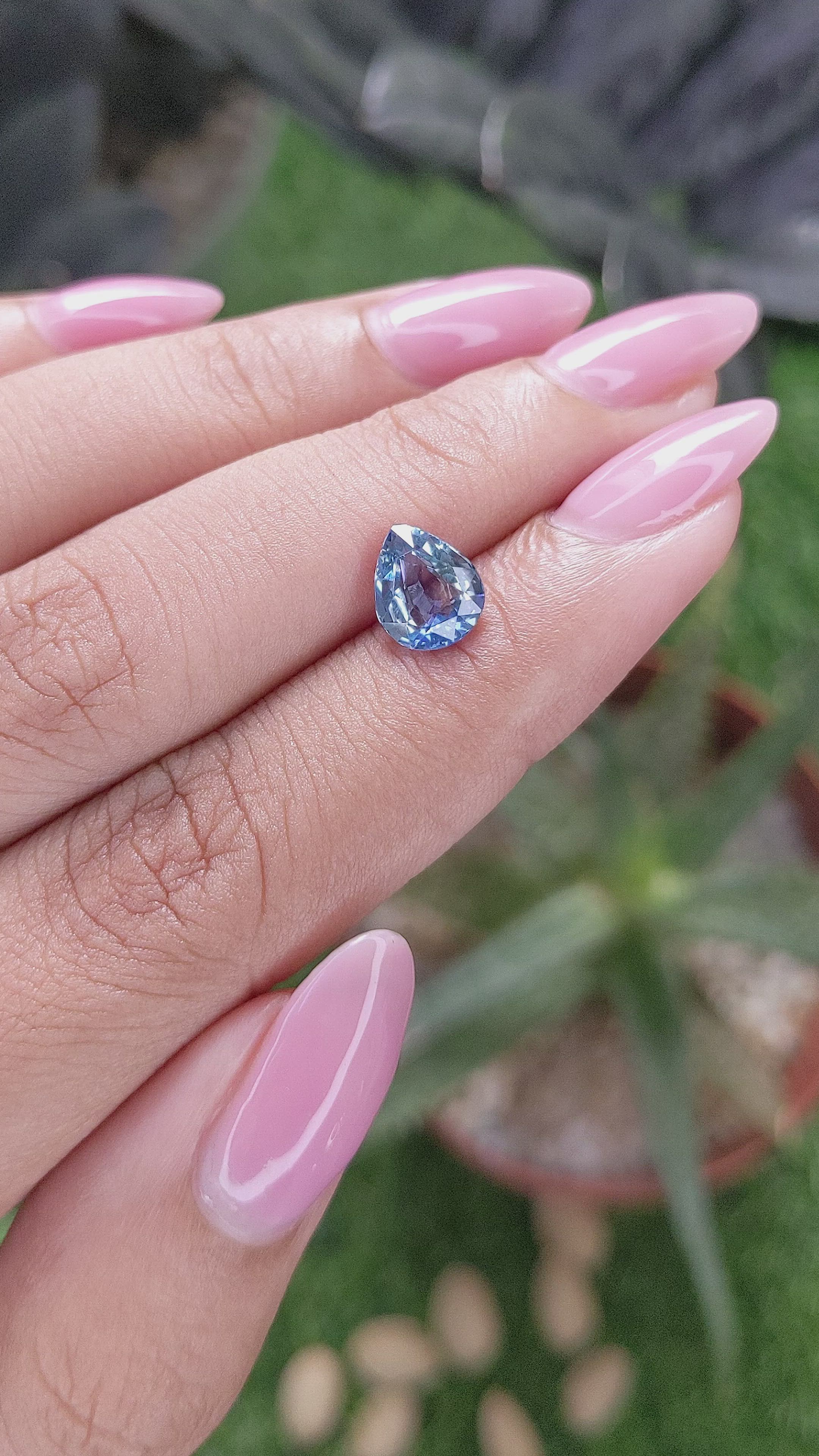 1.94 Ct. Greenish Blue Sapphire from Tanzania Size Video