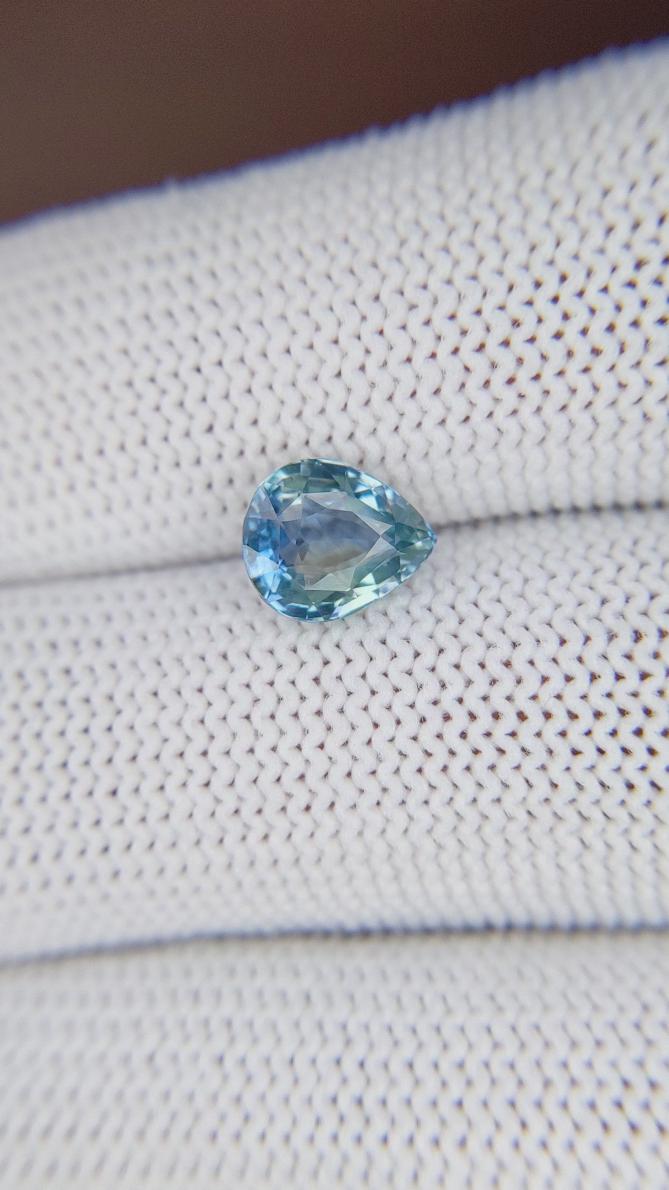 1.94 Ct. Greenish Blue Sapphire from Tanzania Size Video