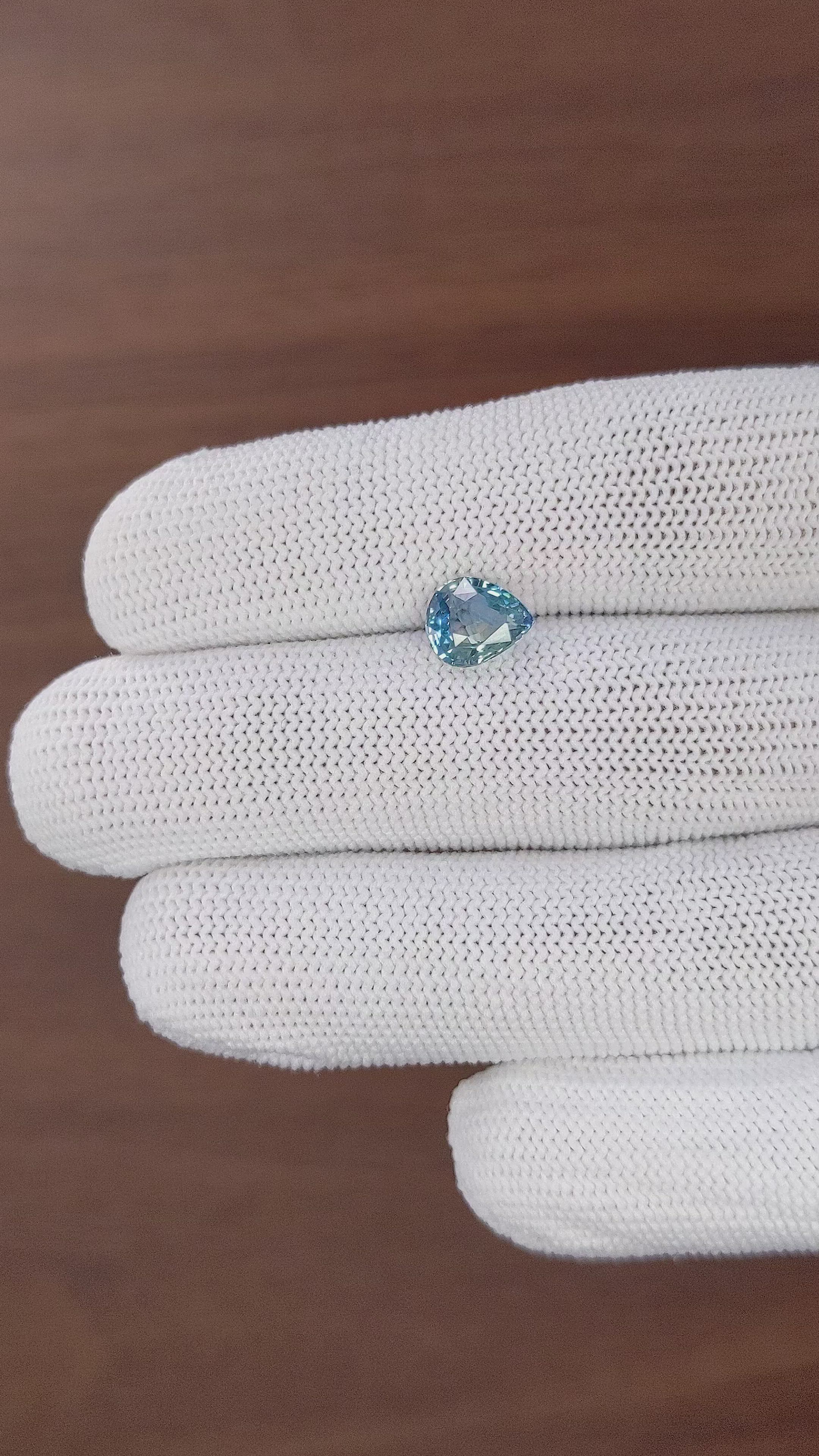 1.94 Ct. Greenish Blue Sapphire from Tanzania Size Video