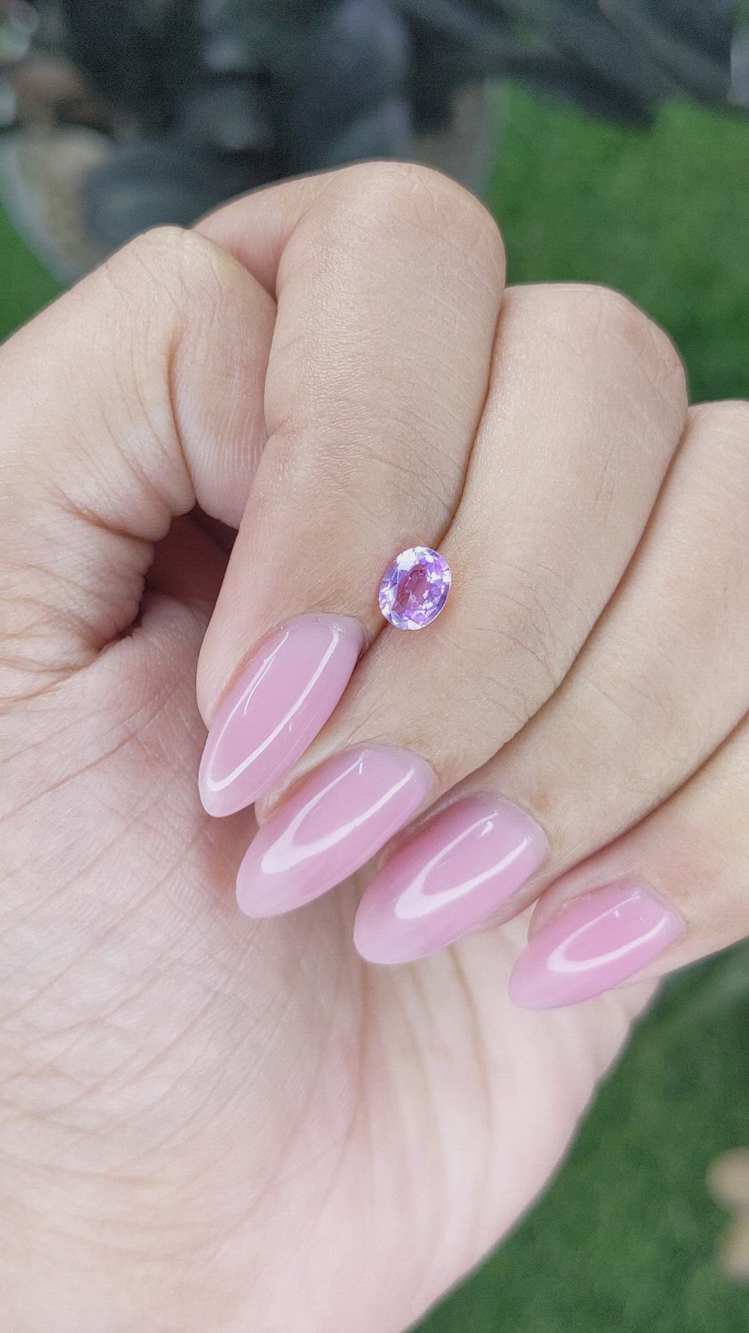0.59 Ct. Purple Sapphire from Tanzania Size Video