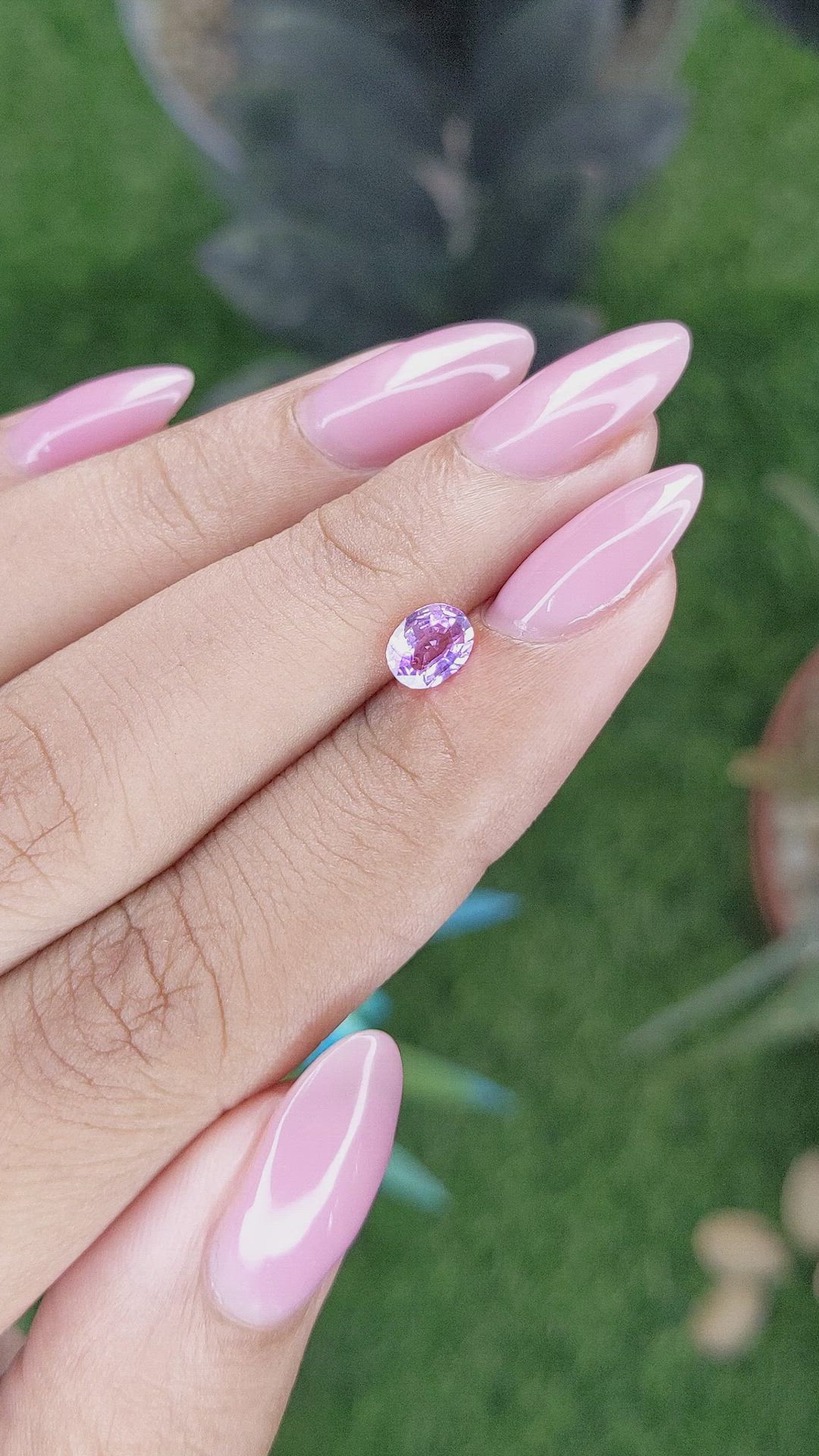 0.59 Ct. Purple Sapphire from Tanzania Size Video