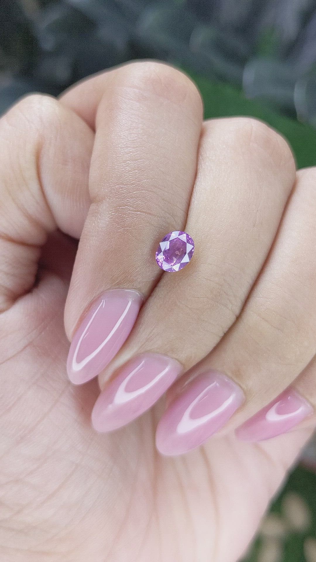 0.91 Ct. Pinkish Purple Sapphire from Tanzania Size Video