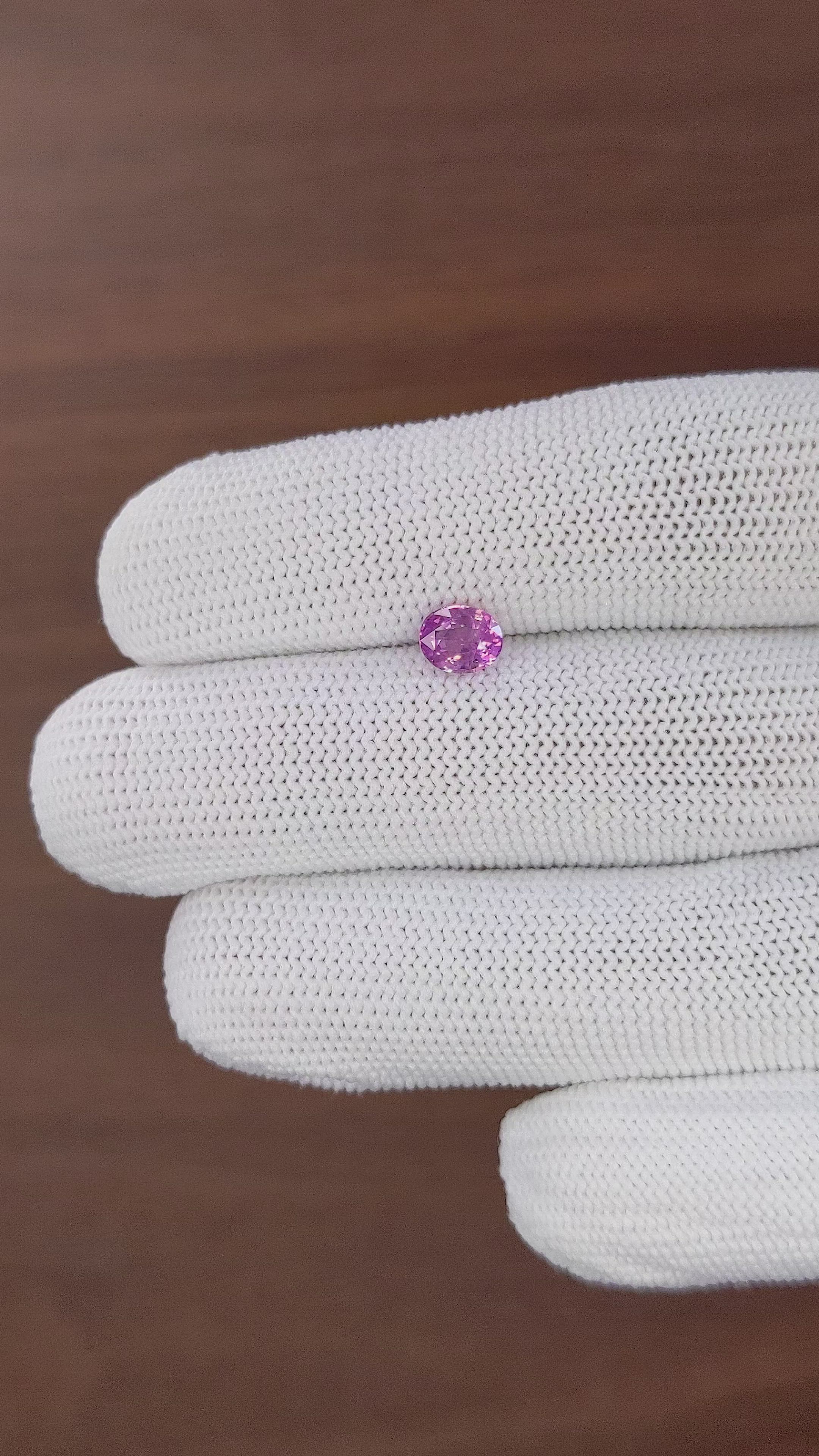 0.91 Ct. Pinkish Purple Sapphire from Tanzania Size Video