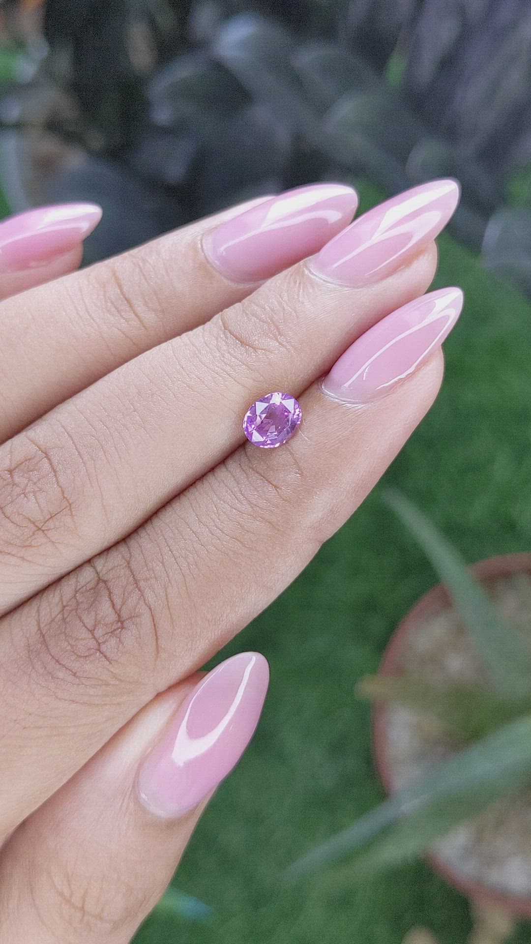 0.91 Ct. Pinkish Purple Sapphire from Tanzania Size Video