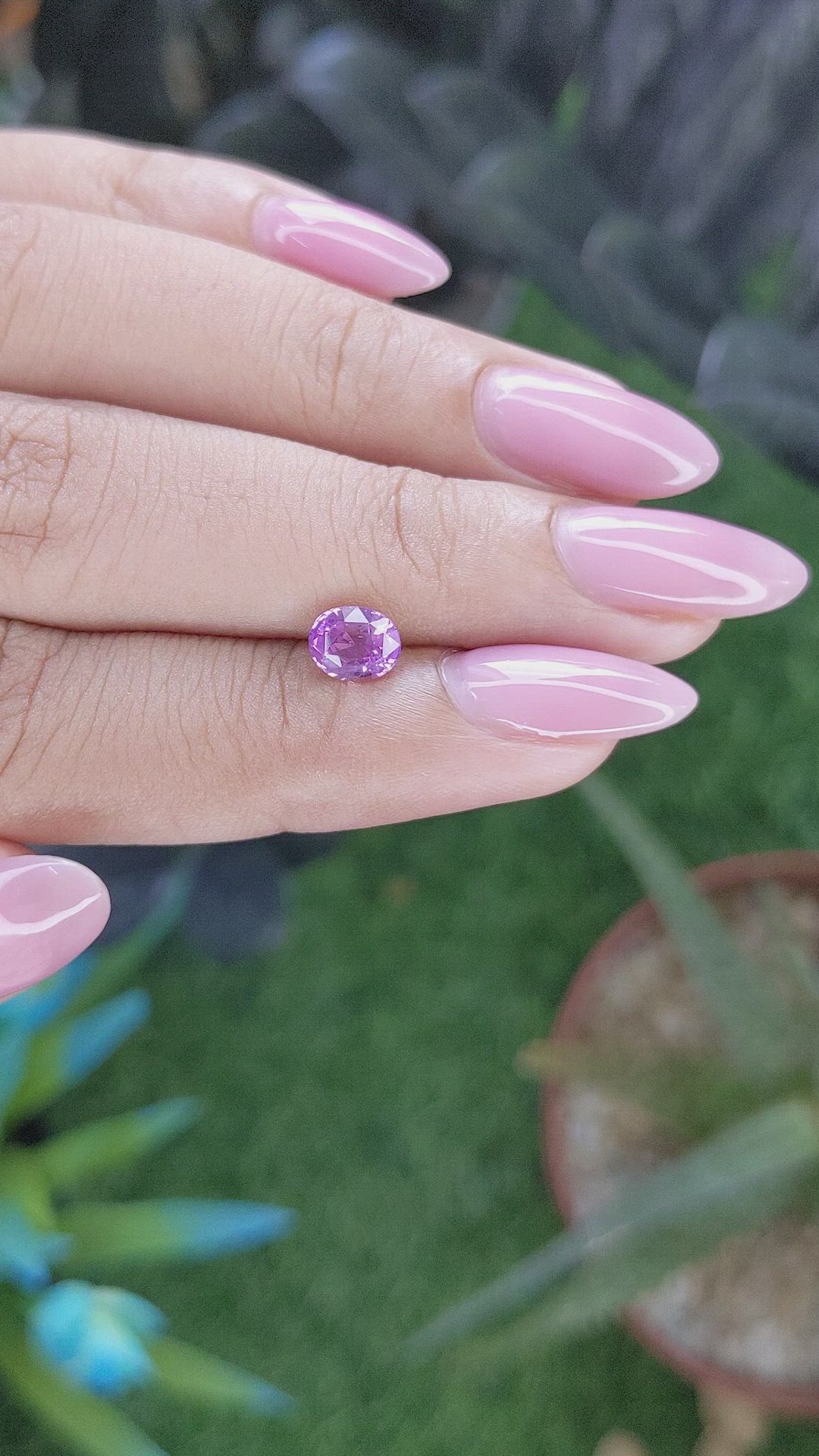0.91 Ct. Pinkish Purple Sapphire from Tanzania Size Video