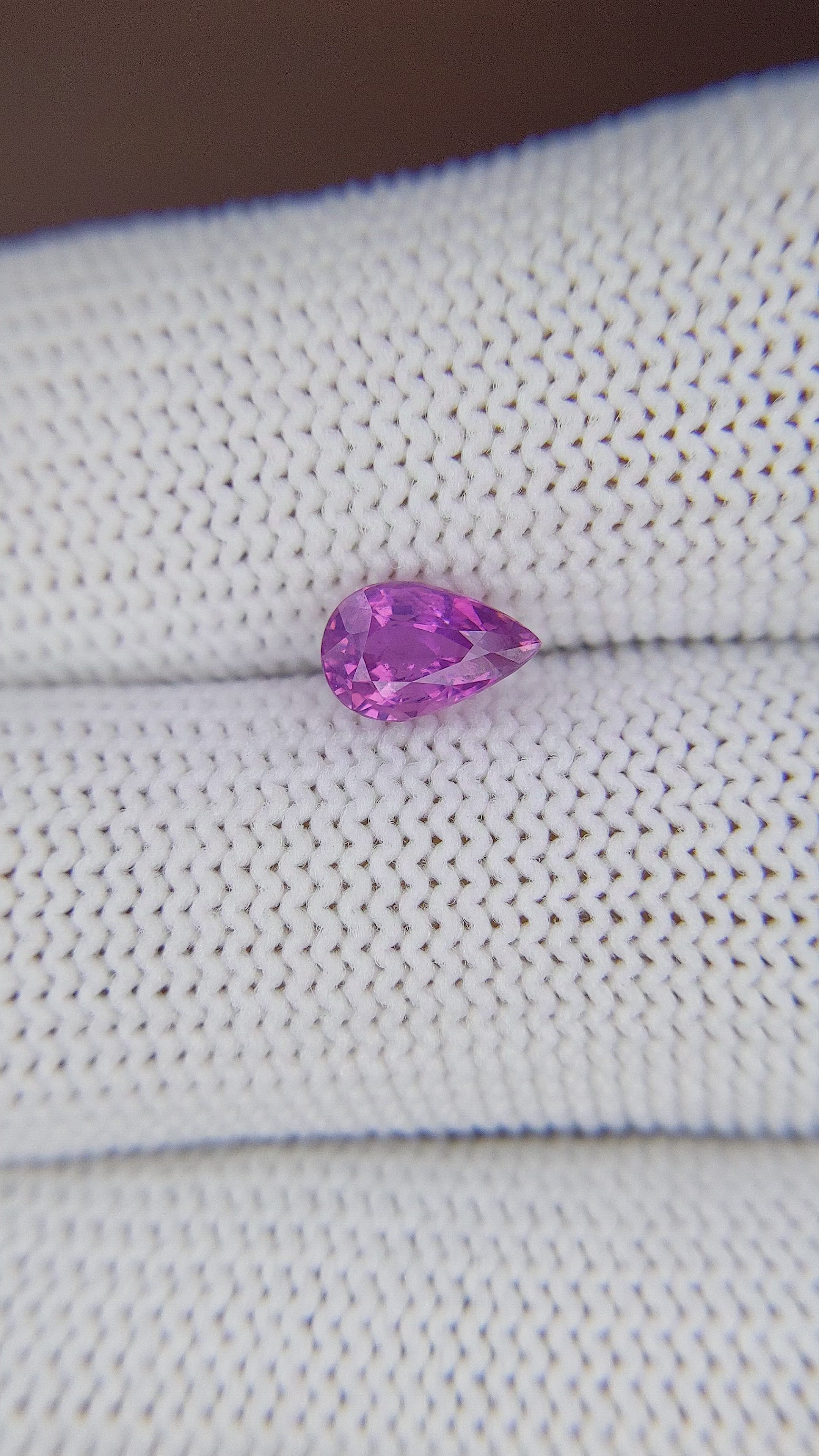 0.97 Ct. Pinkish Purple Sapphire from Tanzania Size Video