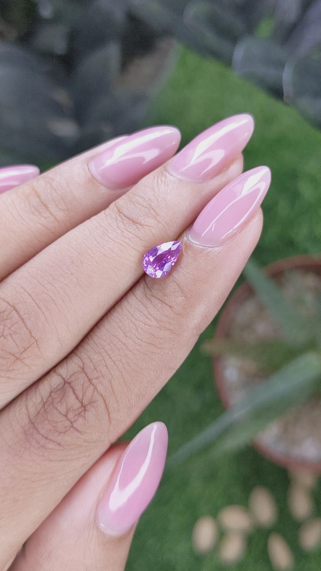 0.97 Ct. Pinkish Purple Sapphire from Tanzania Size Video
