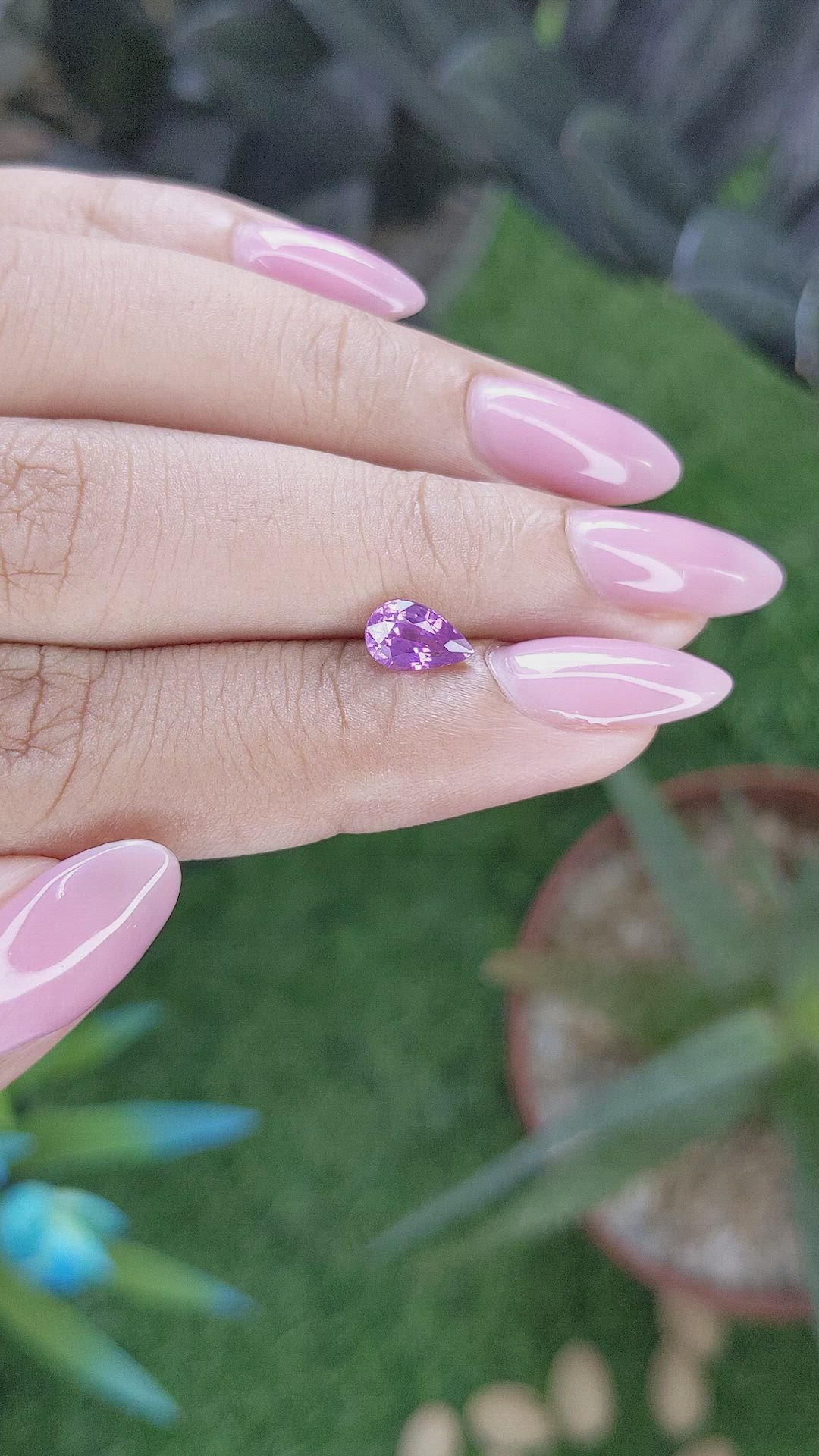 0.97 Ct. Pinkish Purple Sapphire from Tanzania Size Video