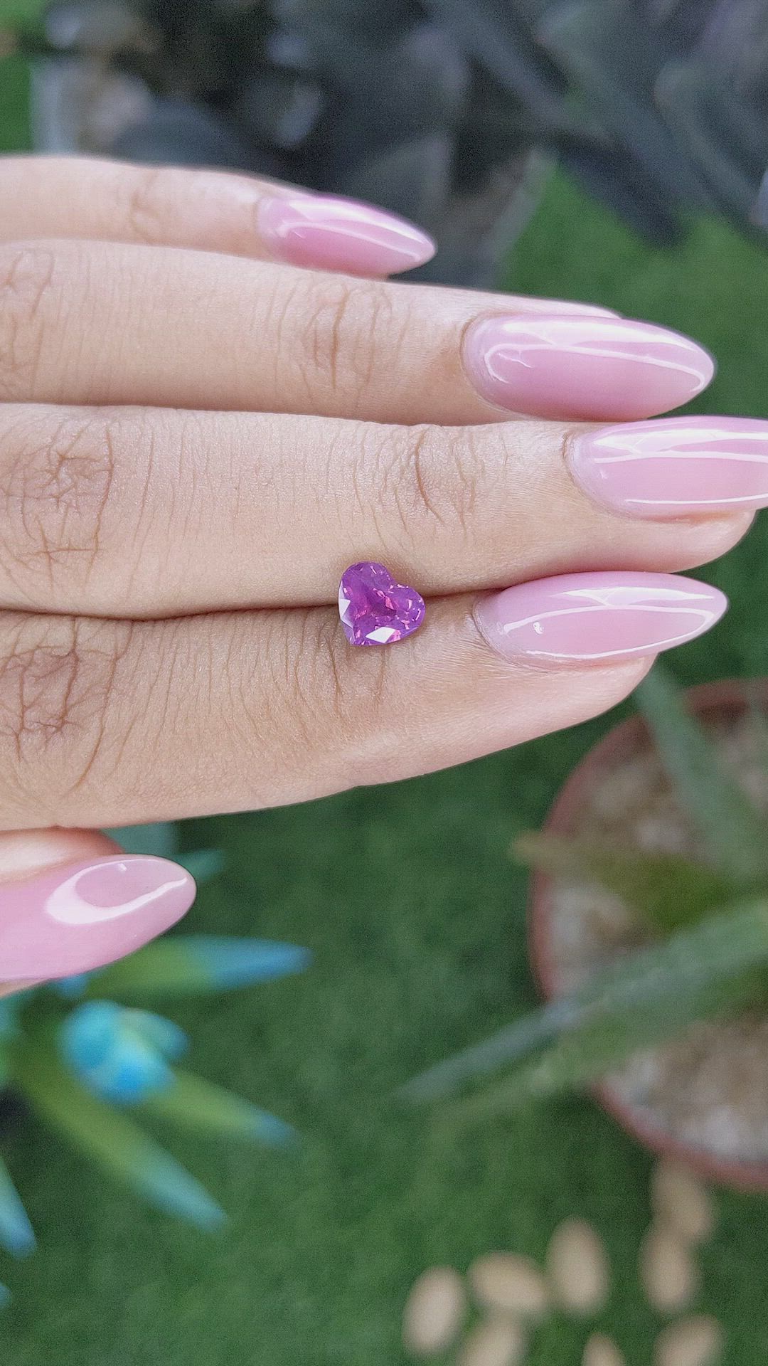 0.99 Ct. Pinkish Purple Sapphire from Tanzania Size Video