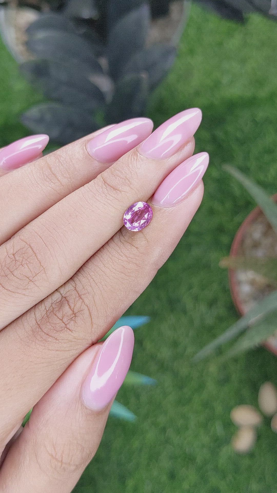 1.02 Ct. Pinkish Purple Sapphire from Tanzania Size Video