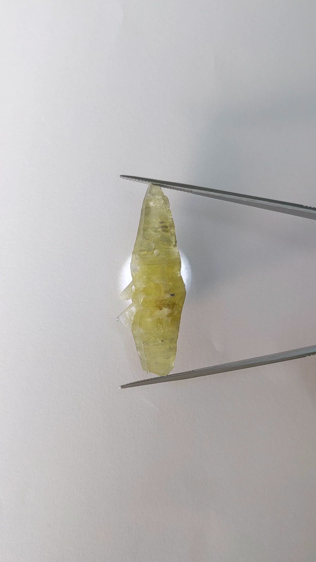 66.10 Ct. Greenish Yellow Sapphire Crystal from Ceylon (Sri Lanka) Size Video