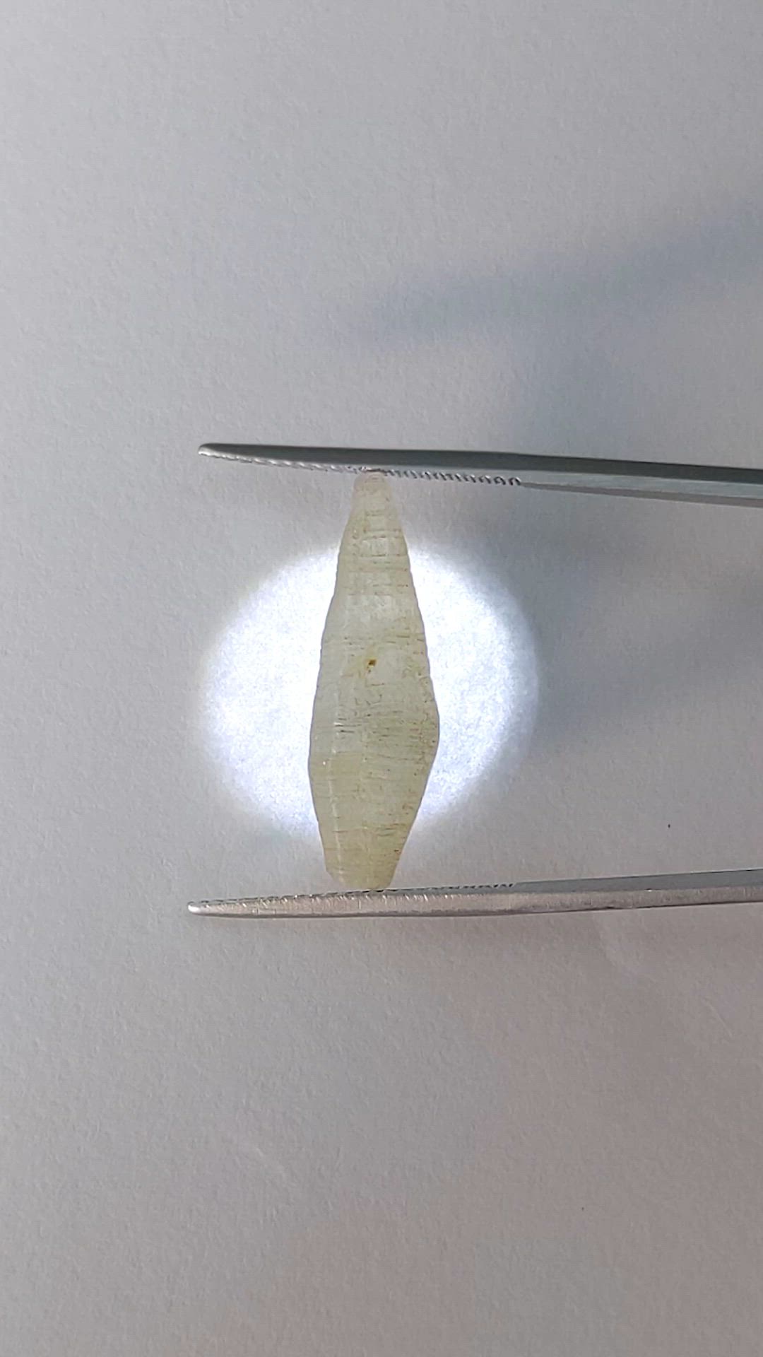 8.85 Ct. White Sapphire Crystal from Ceylon (Sri Lanka) Size Video