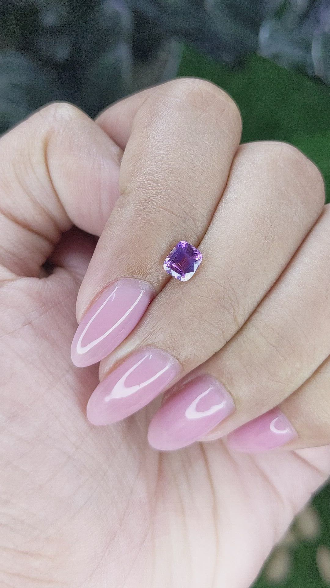 0.68 Ct. Purple Sapphire from Tanzania Size Video