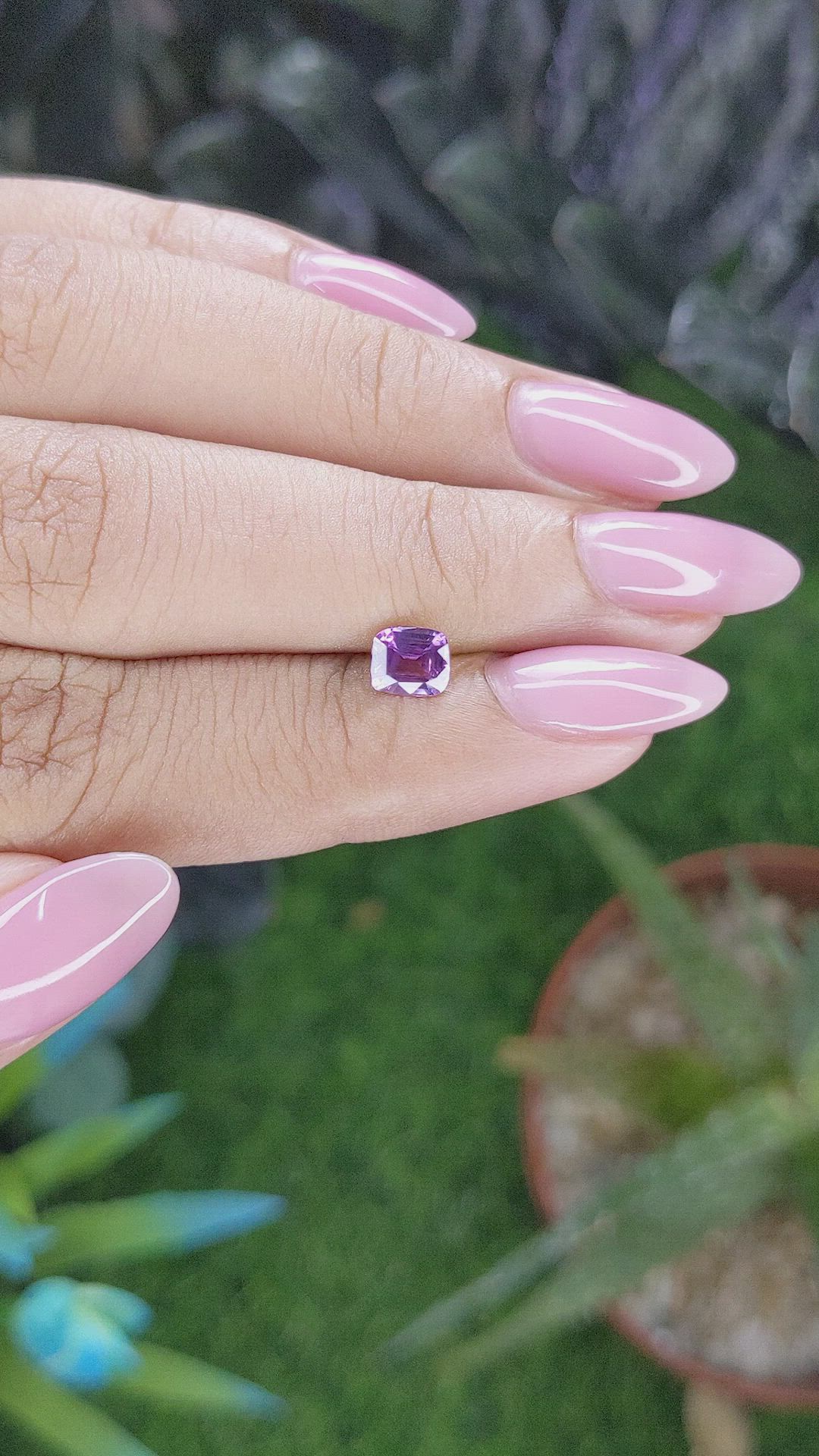 0.68 Ct. Purple Sapphire from Tanzania Size Video