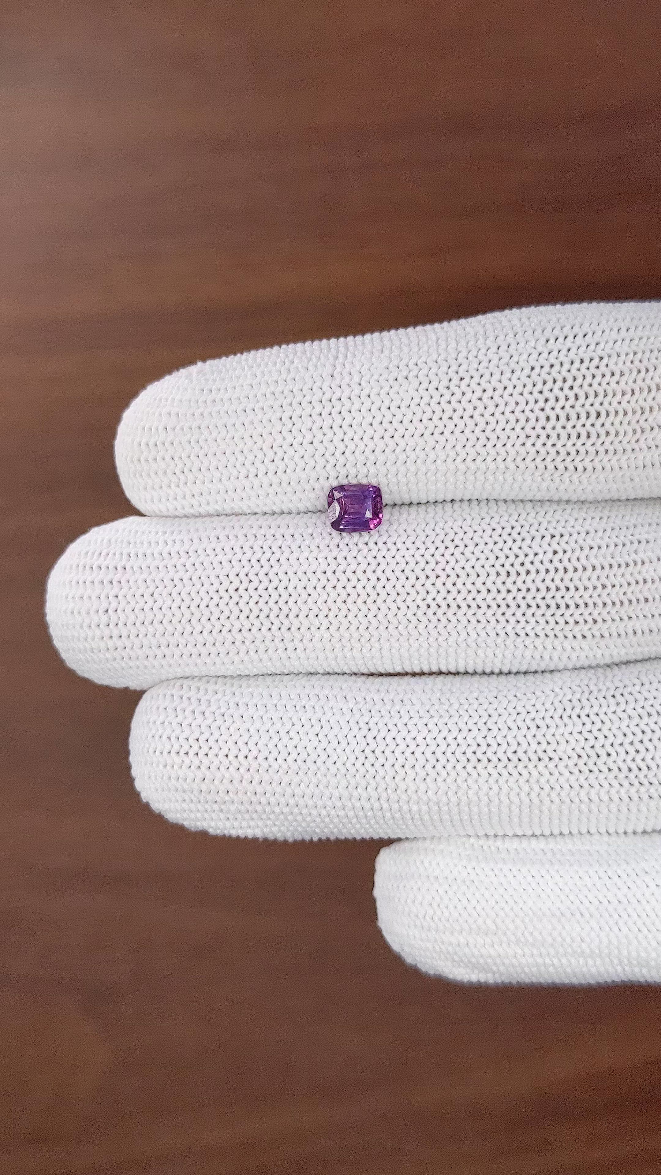 0.68 Ct. Purple Sapphire from Tanzania Size Video